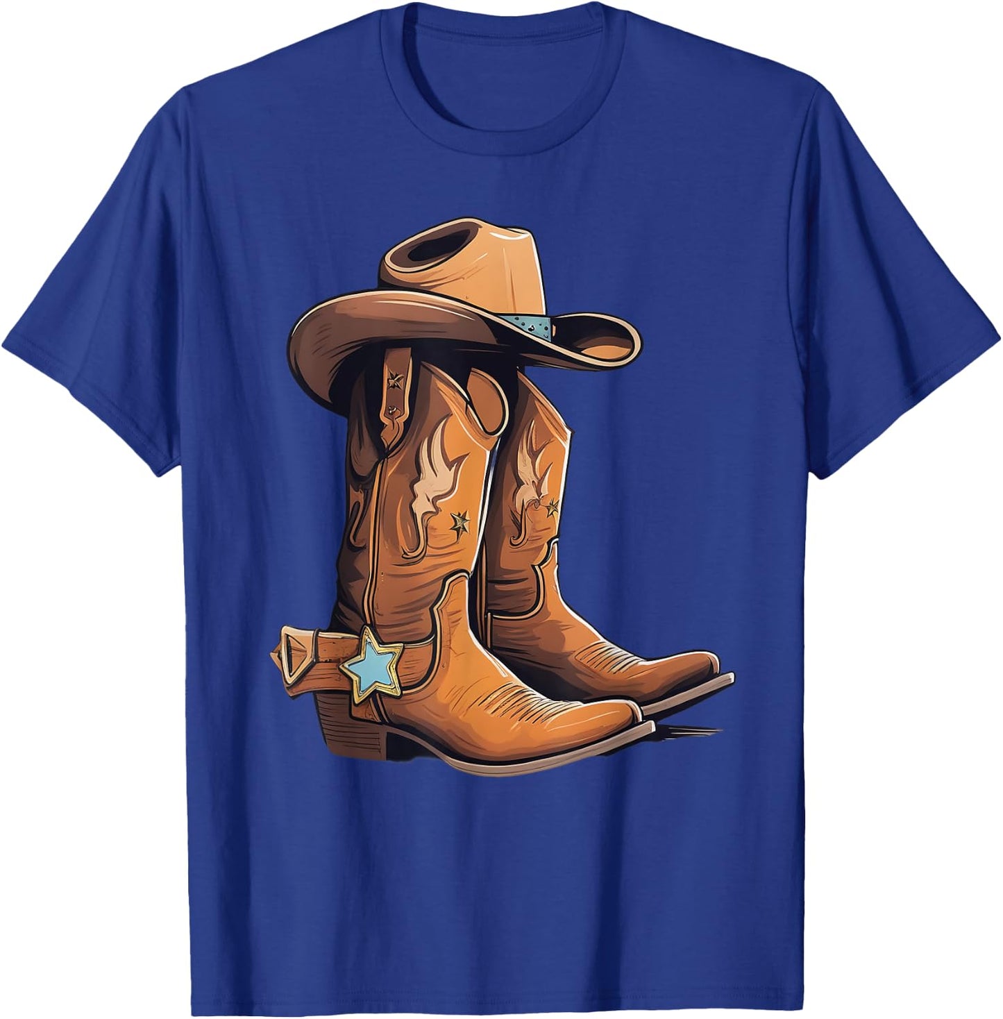 Cowboy Boots Sheriff star Sheriff badge Outfit T-Shirt - T-Shirt | Royal