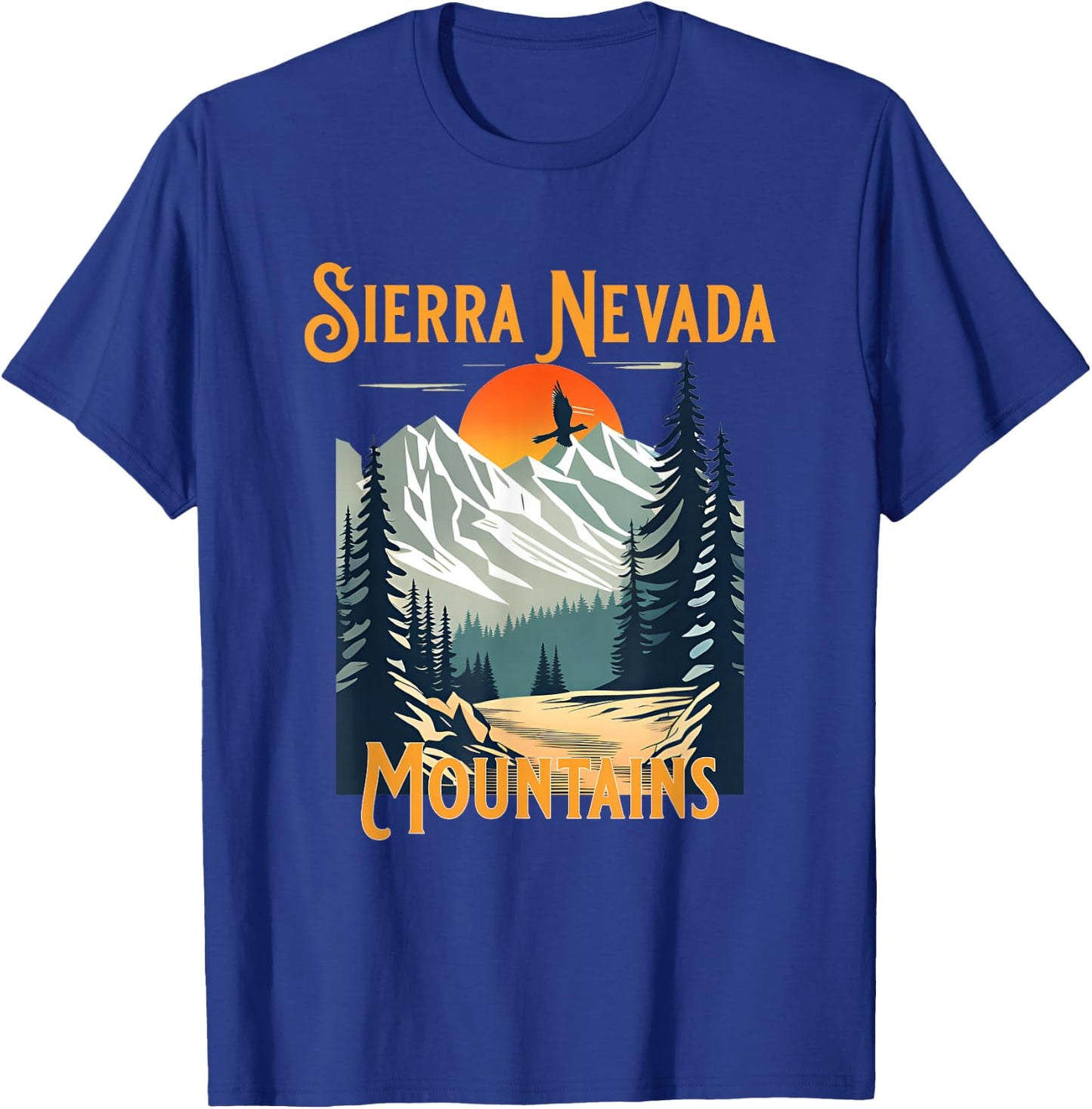 Vintage Sierra Nevada Mountains Souvenir Hiking T-Shirt - T-Shirt | Royal