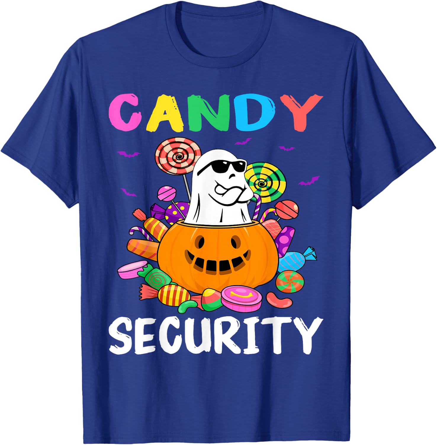 Candy Security Ghost Halloween Costume T-Shirt - T-Shirt | Royal