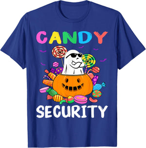 Candy Security Ghost Halloween Costume T-Shirt - T-Shirt | Royal