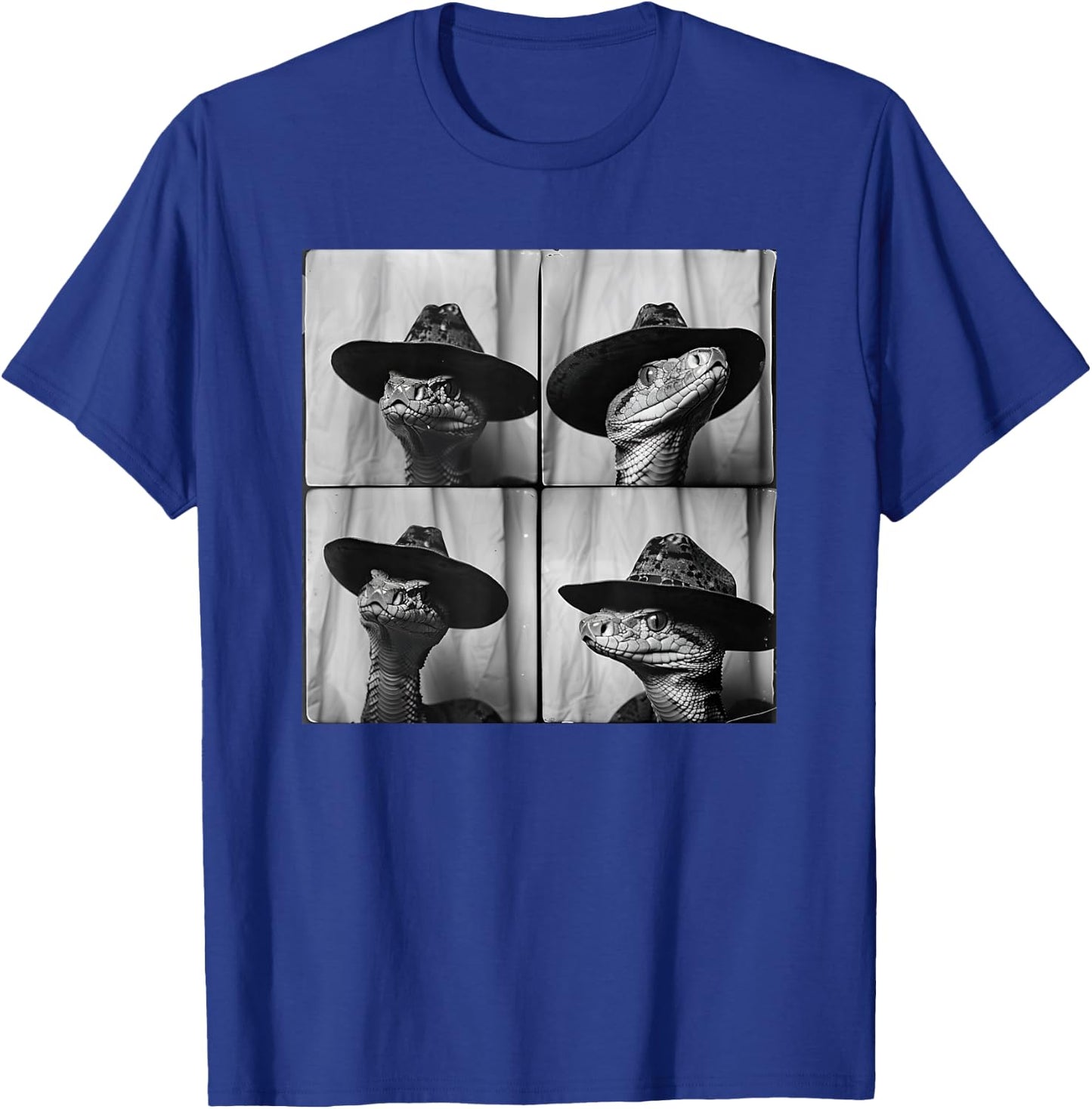 Snake in Cowboy Hat Funny Animal Photobooth Snake Owner T-Shirt - T-Shirt | Royal