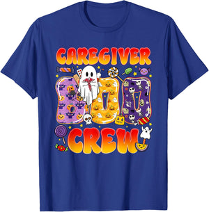 Caregiver Boo Crew Funny Halloween T-Shirt - T-Shirt | Royal