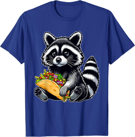 Raccoon Holding Taco Matching Zoo Animal Food Lover Kids T-Shirt - T-Shirt | Royal