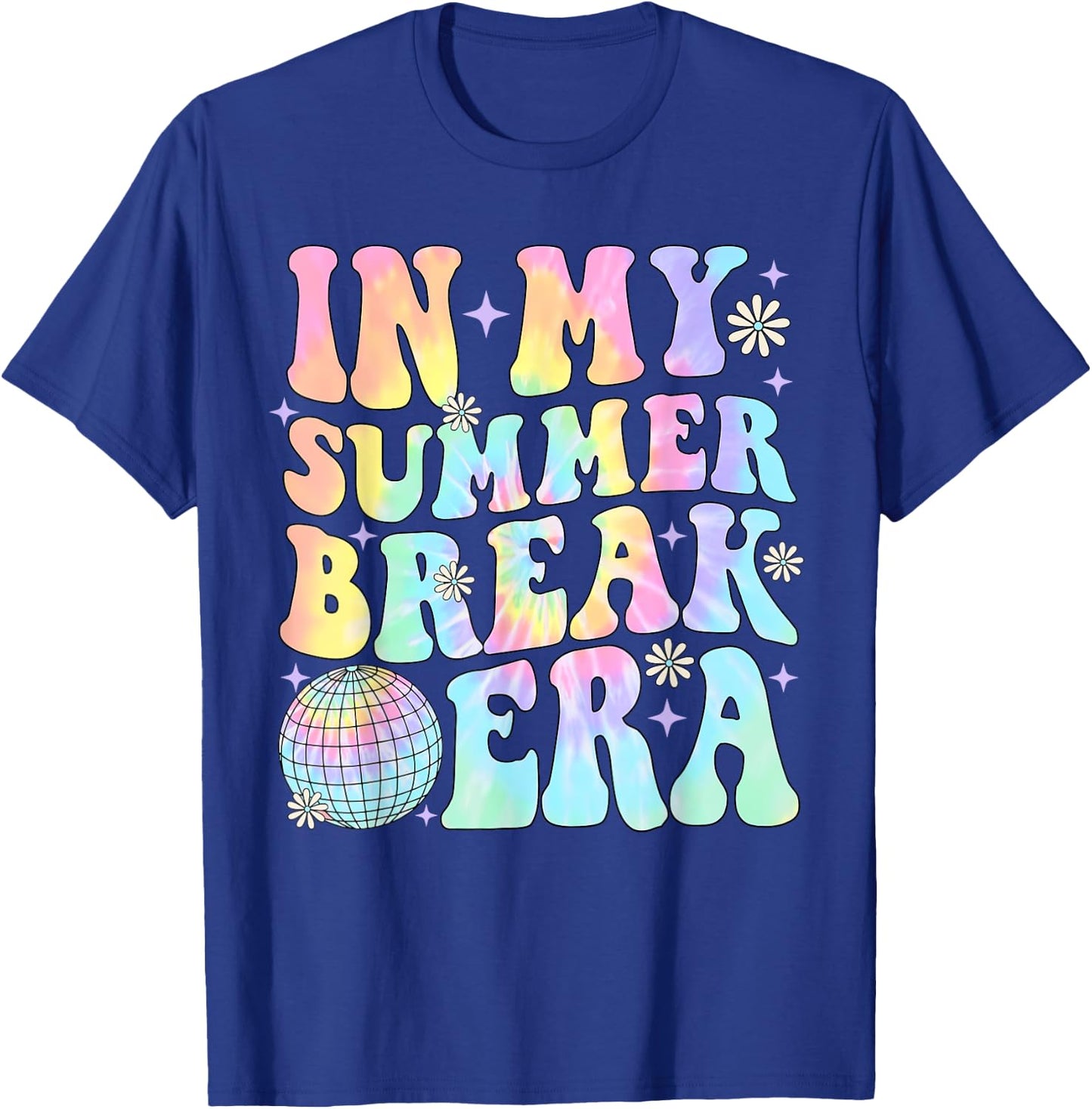 In My Summer Break Era Teacher Summer Break Vacation Groovy T-Shirt - T-Shirt | Royal