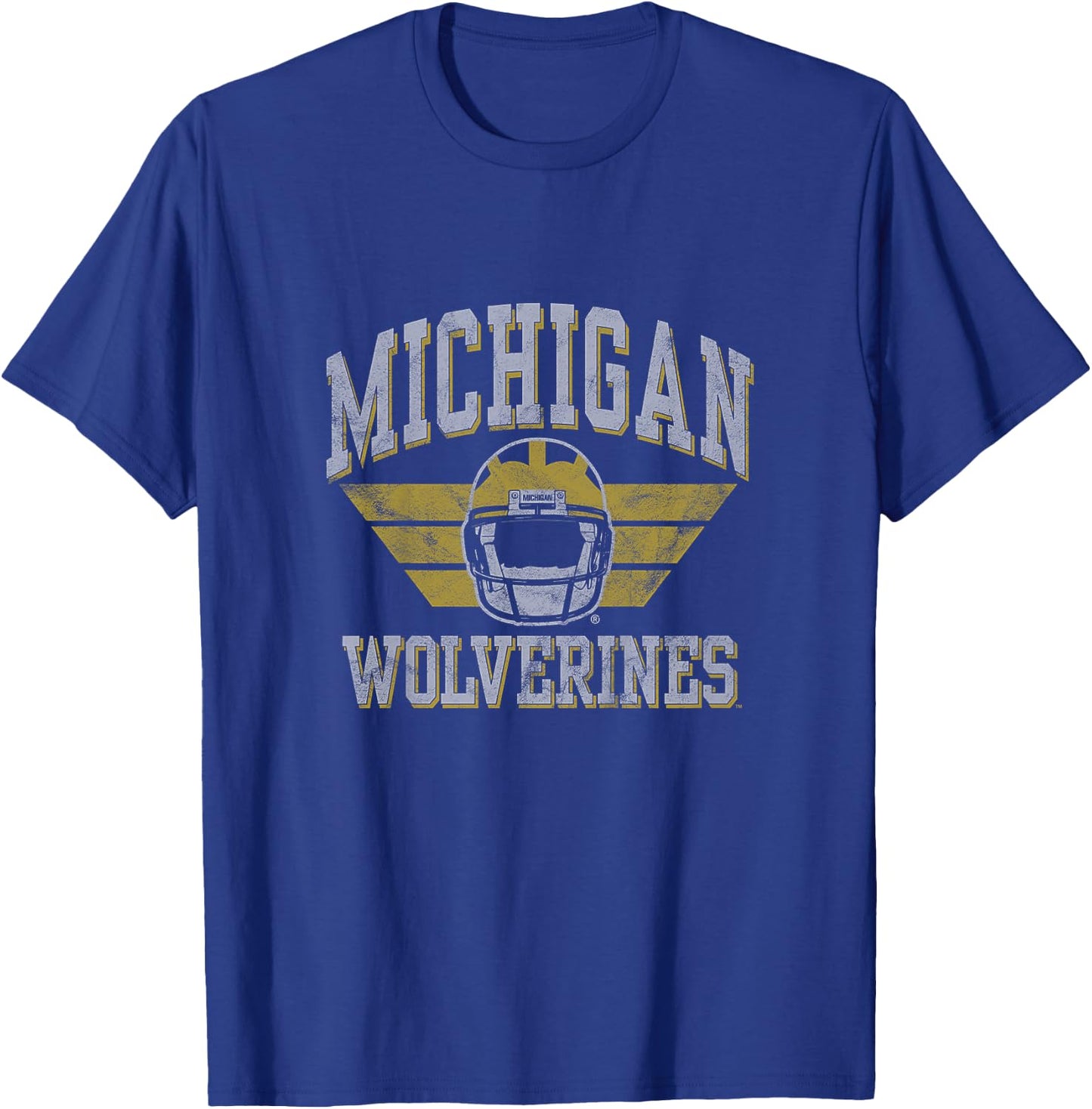 Kids University of Michigan Wolverines U of M Football Helmet T-Shirt - T-Shirt | Royal
