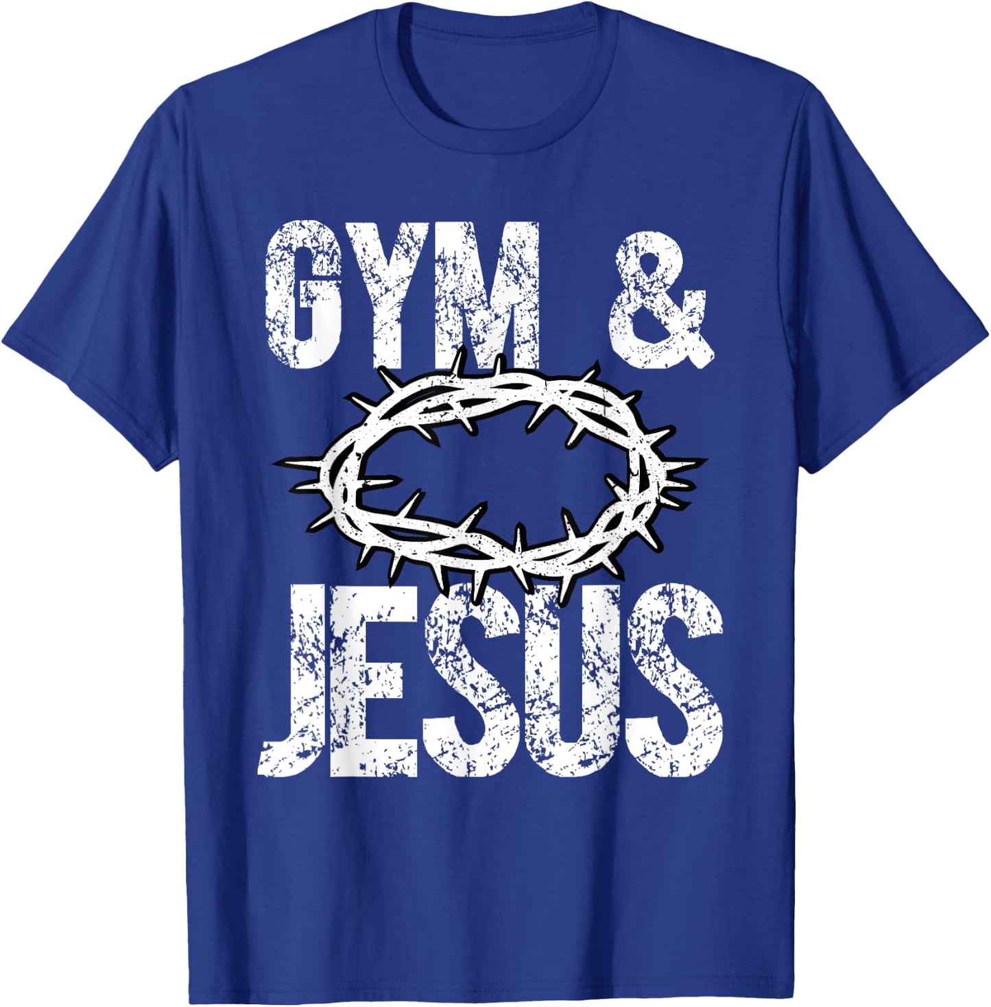 Gym And Jesus Christian Bodybuilder Religious Bodybuilding T-Shirt - T-Shirt | Royal