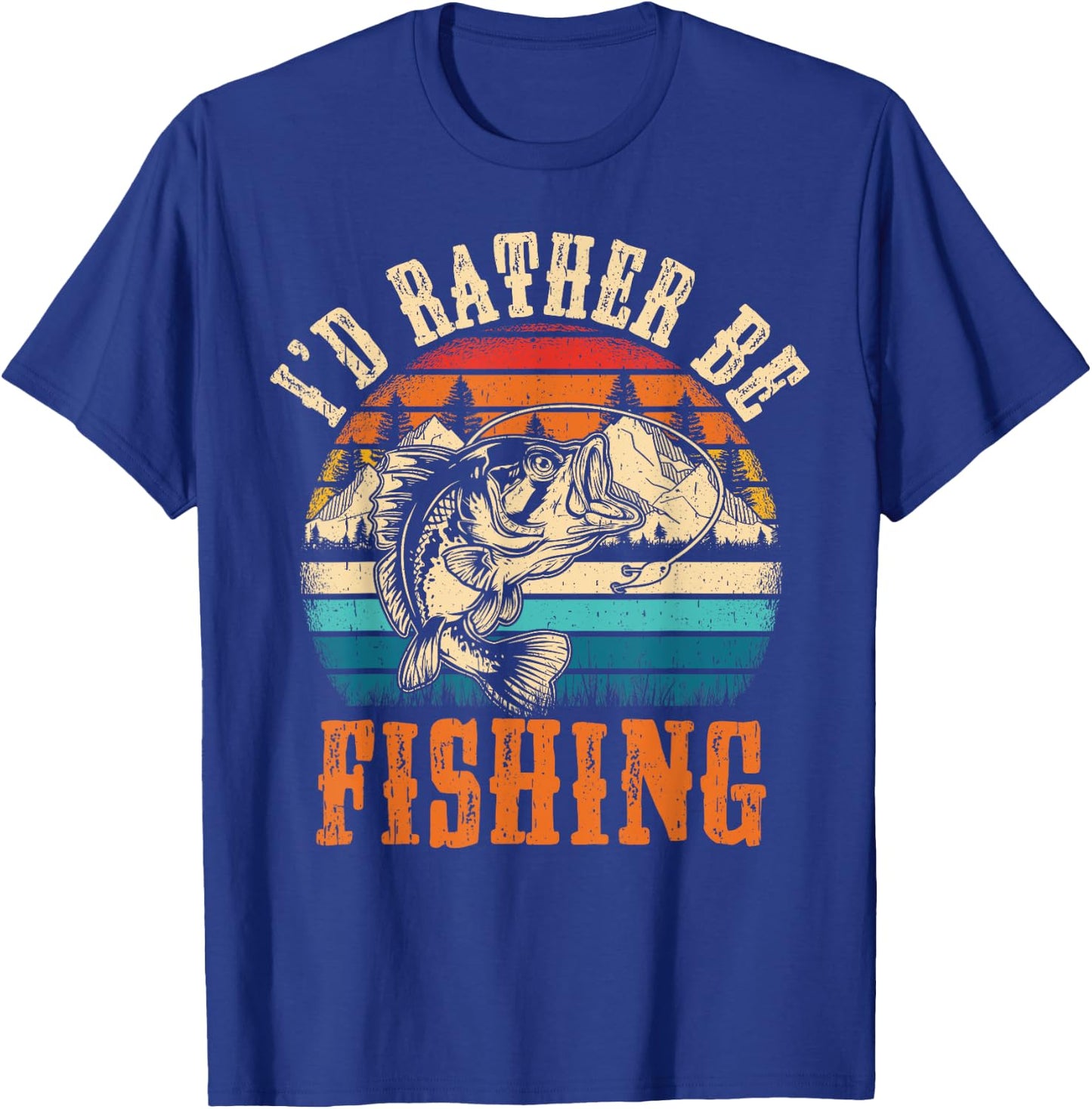 Funny Fishing Women Boy Kids Funny Bass Dad Fish T-Shirt - T-Shirt | Royal