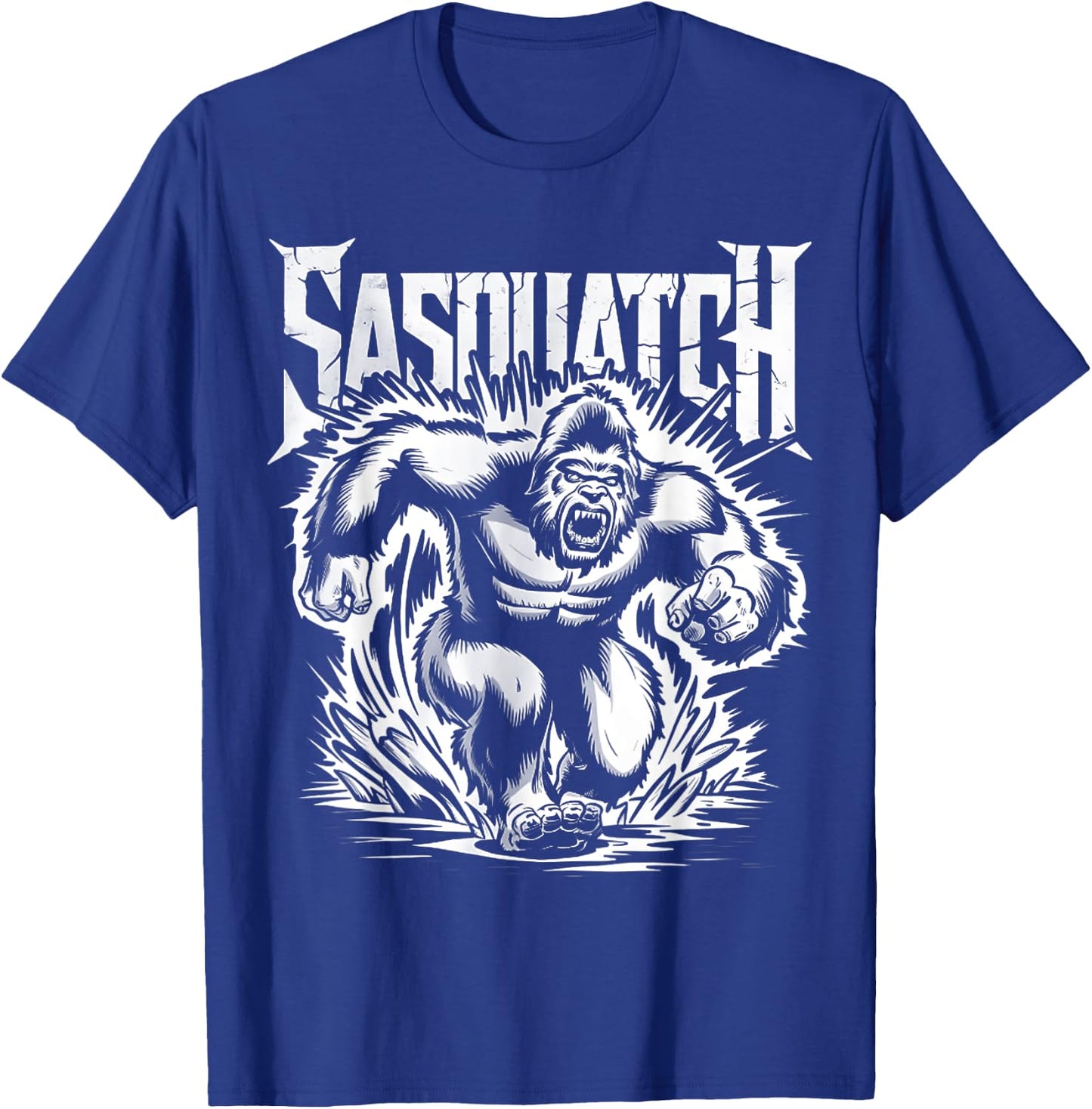 Retro Sasquatch Charging Hide & Seek Funny Bigfoot Believer T-Shirt - T-Shirt | Royal