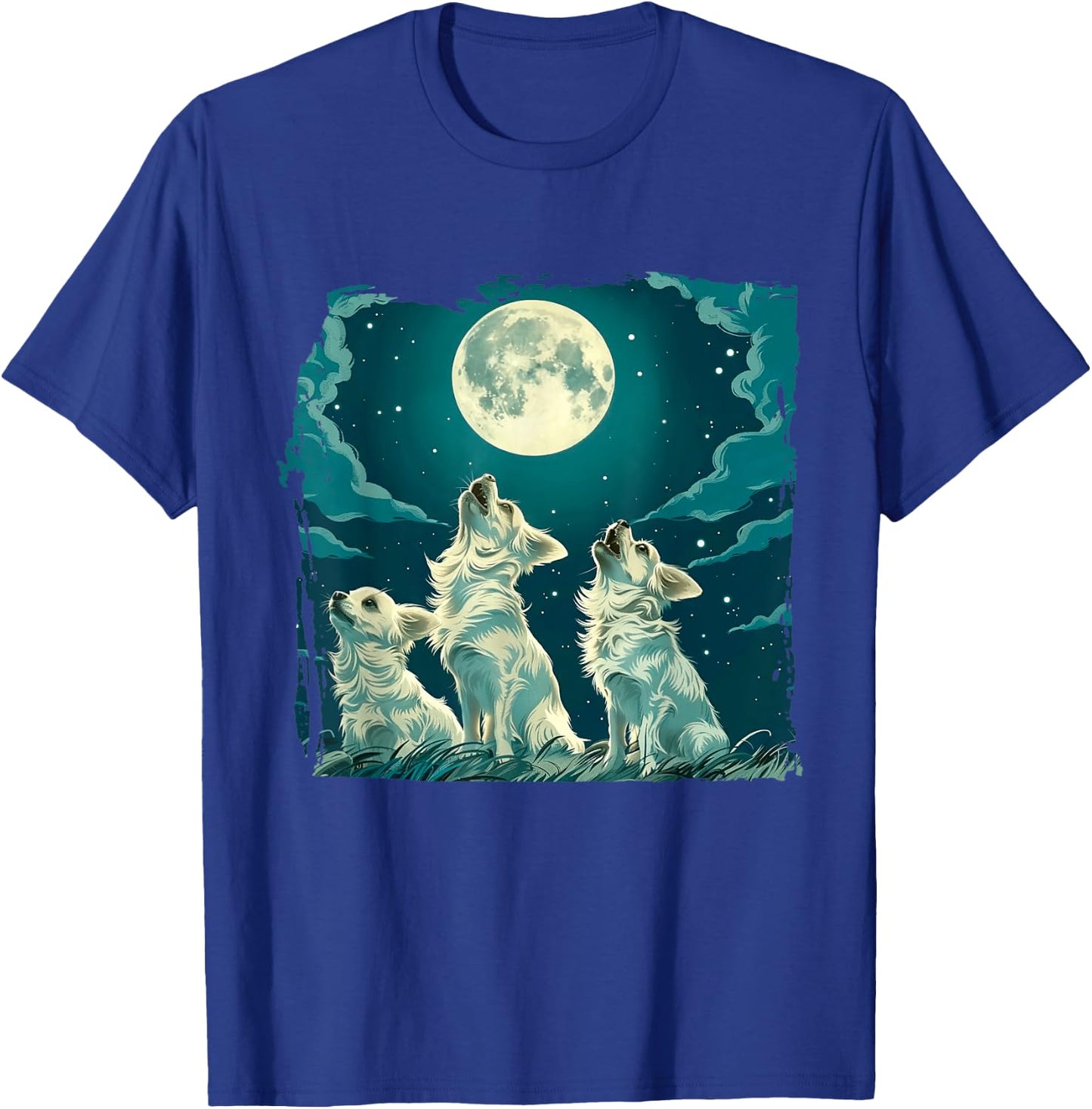 Chihuahua Dogs Howl At Moon Dog Lover T-Shirt - T-Shirt | Royal