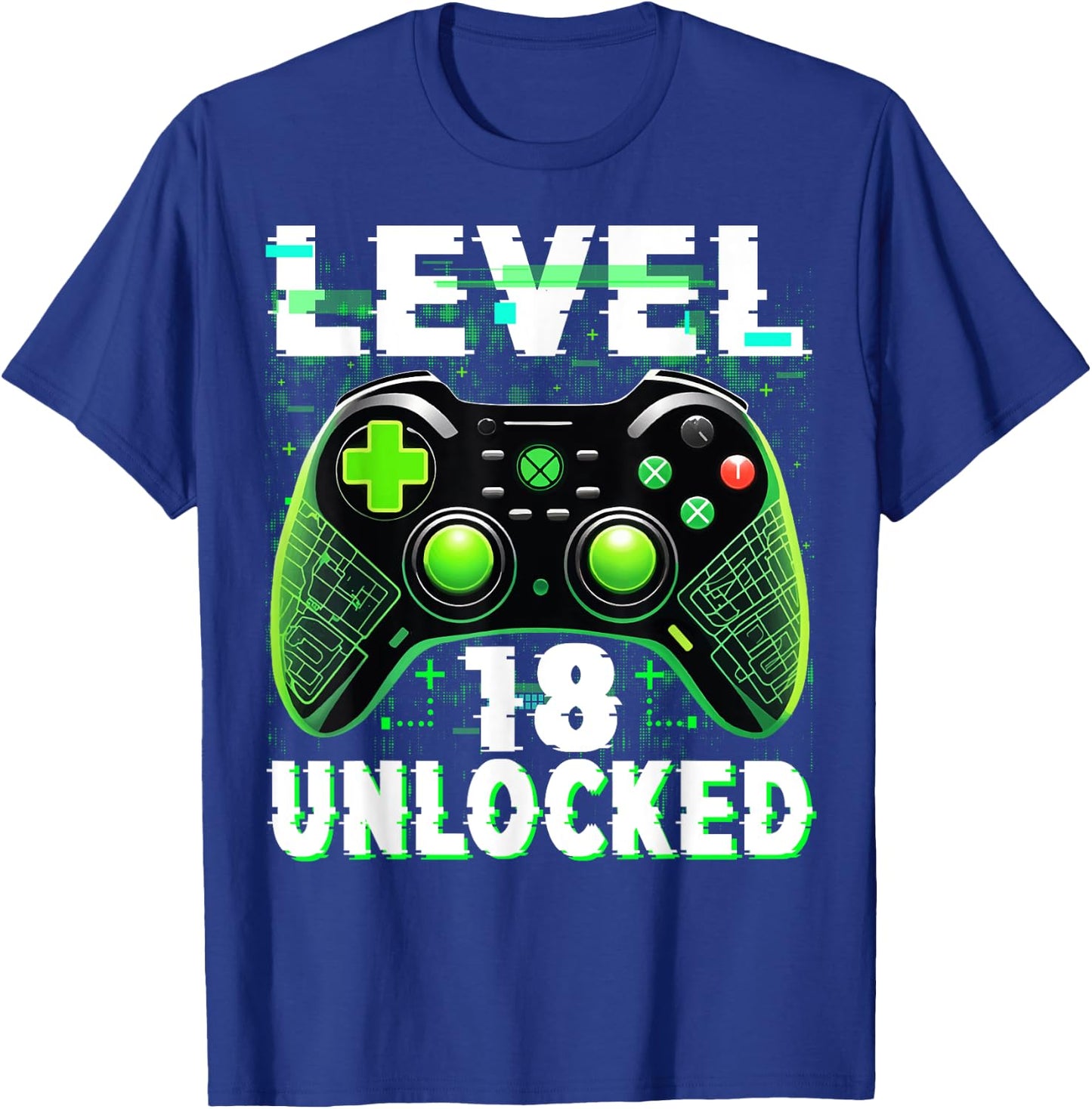 Level 18 Unlocked Shirt Funny Video Gamer Geek 18th Birthday T-Shirt - T-Shirt | Royal