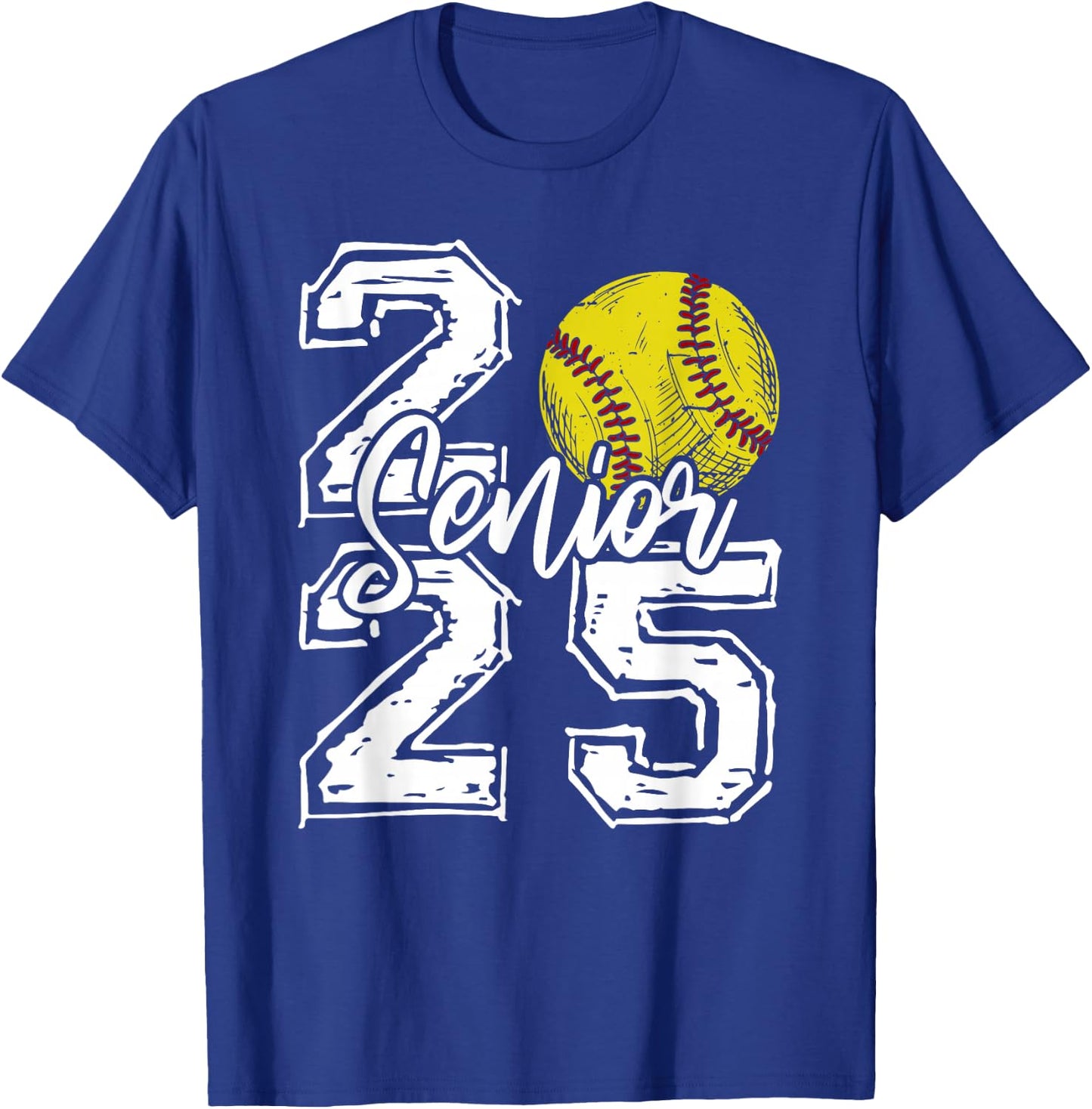 Class of 2025 Softball Senior 2025 Back To School Funny T-Shirt - T-Shirt | Royal