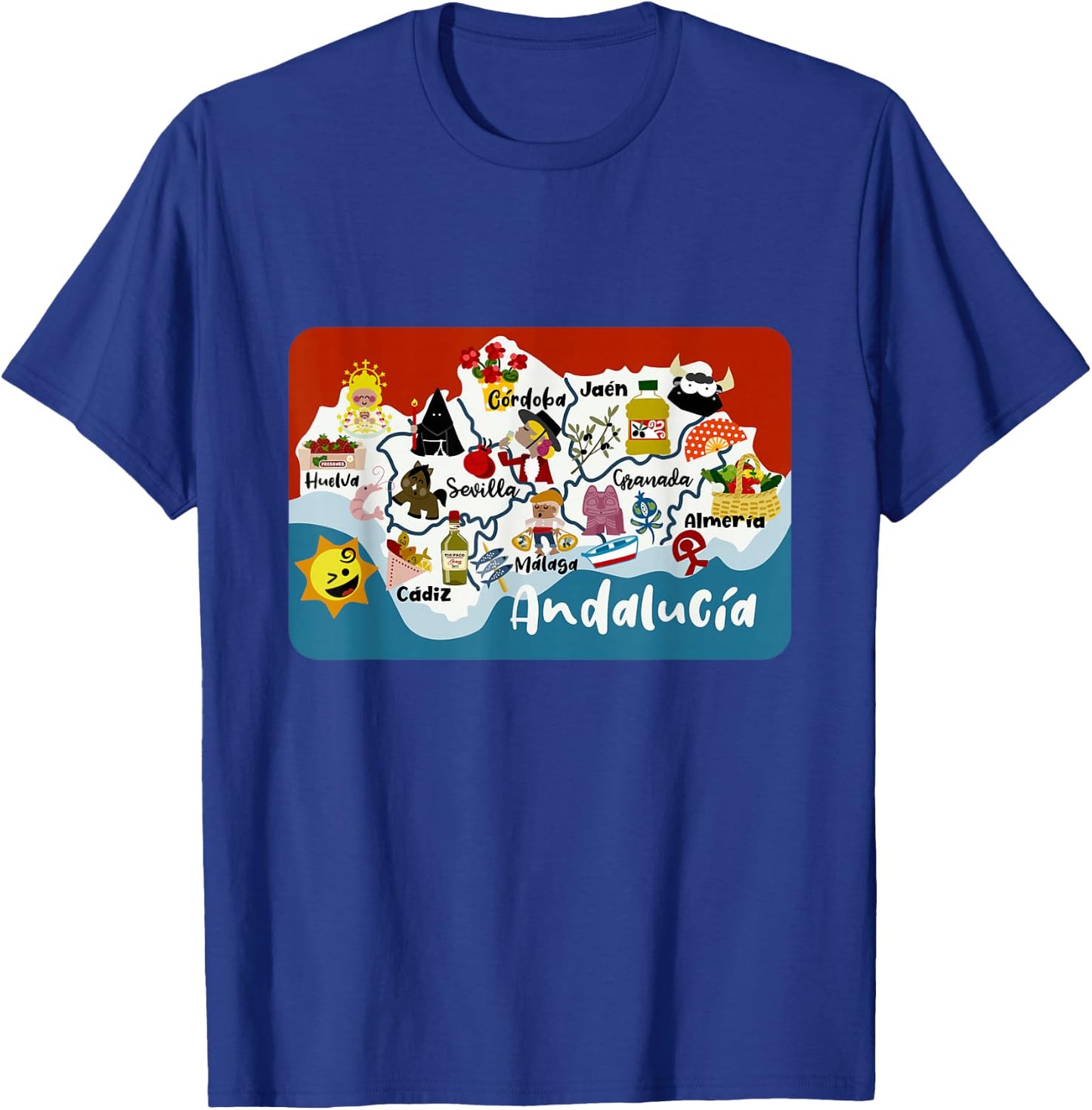 Map of Andalusia T-Shirt - T-Shirt | Royal