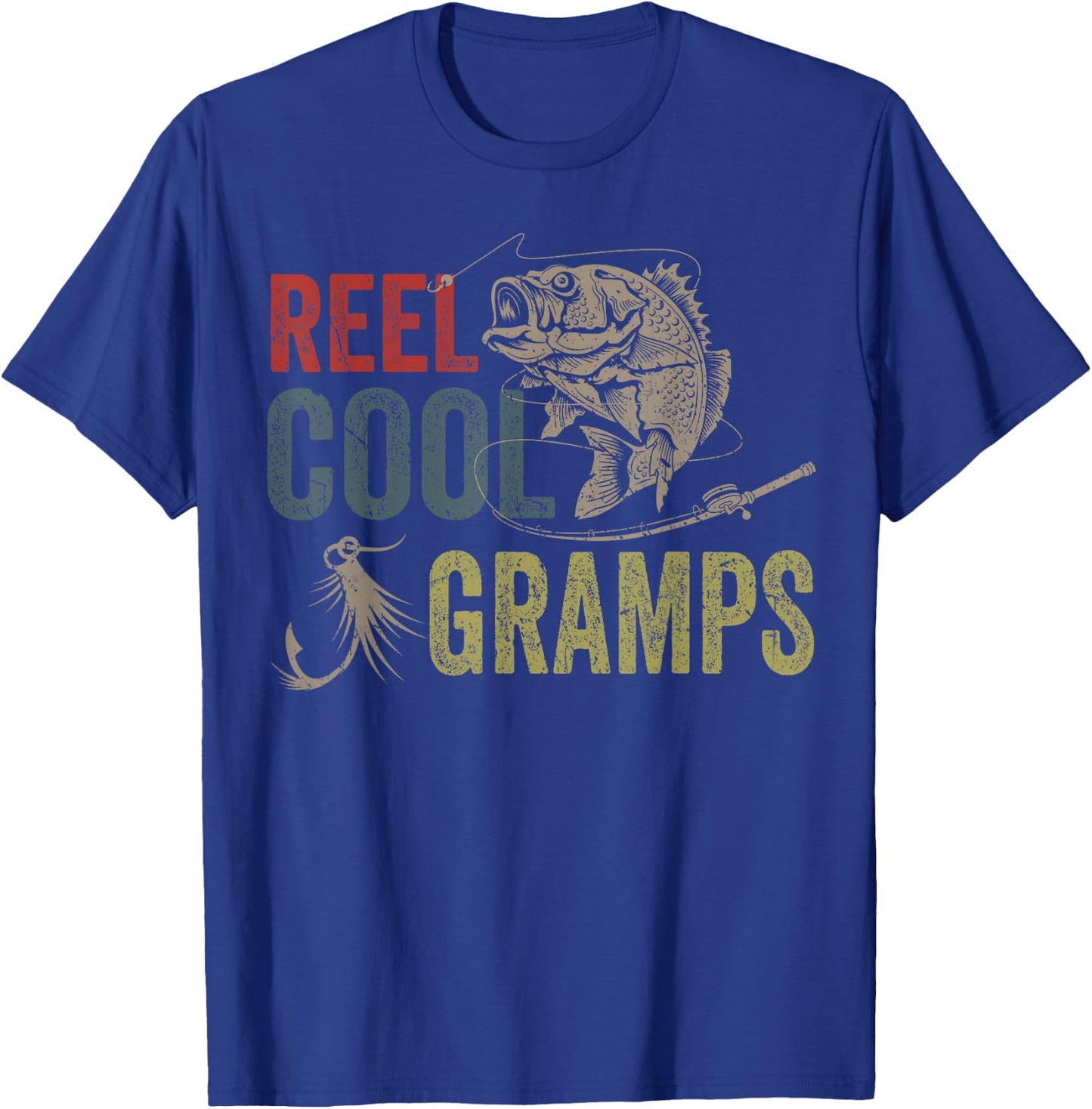 Reel Cool Gramps Fishing Father's Day Gift T-Shirt - T-Shirt | Royal