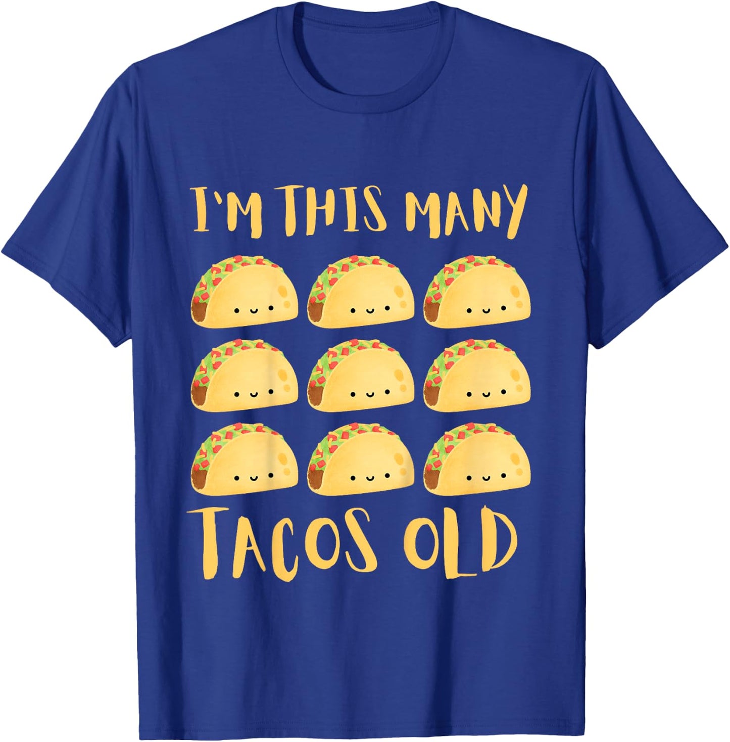 Kids I'm This Many Tacos Old - 9th Birthday 9 Years Old Bday T-Shirt - T-Shirt | Royal