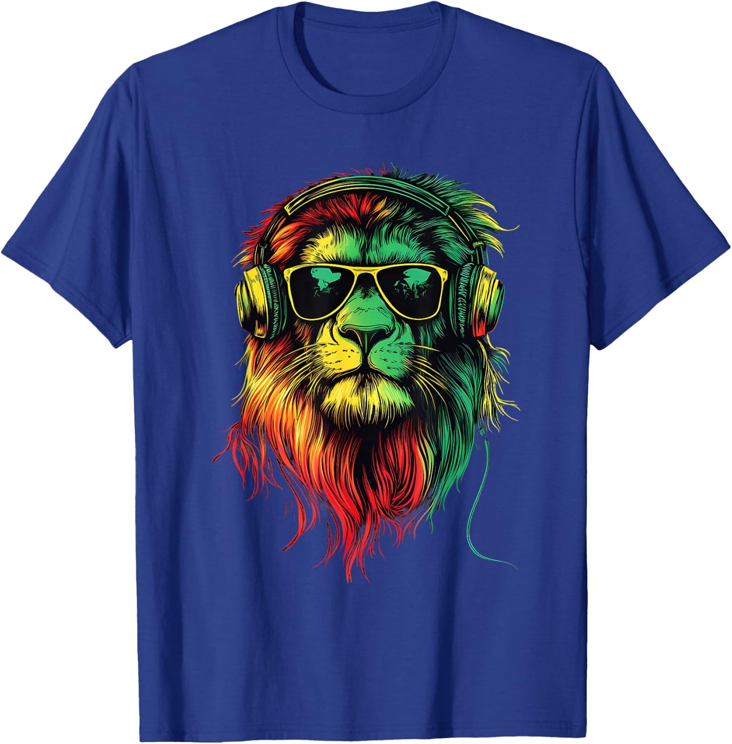 Rasta Reggae Music DJ Lion Of Judah Rastafarian Roots T-Shirt - T-Shirt | Royal