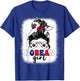 Korean Girl Messy Bun Korea Flag Patriotic Women Kids T-Shirt - T-Shirt | Royal