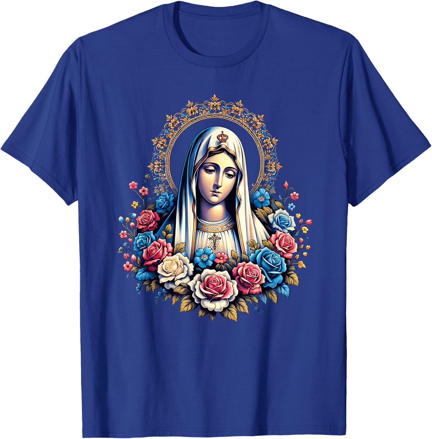 Our Lady Of Fatima Saint Mary Mother Mary Powerful Symbol T-Shirt - T-Shirt | Royal