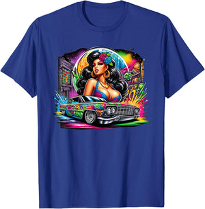 Mexican Street Culture Lowrider Beautiful Latina Graffiti T-Shirt - T-Shirt | Royal
