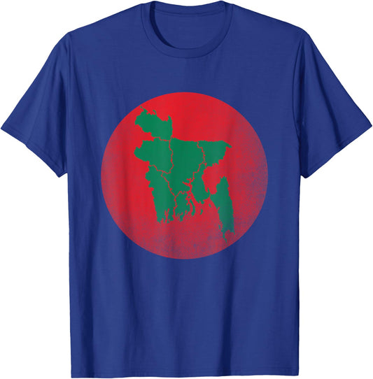 American Grown Bangladeshi Roots Bangladesh Vintage Flag T-Shirt - T-Shirt | Royal