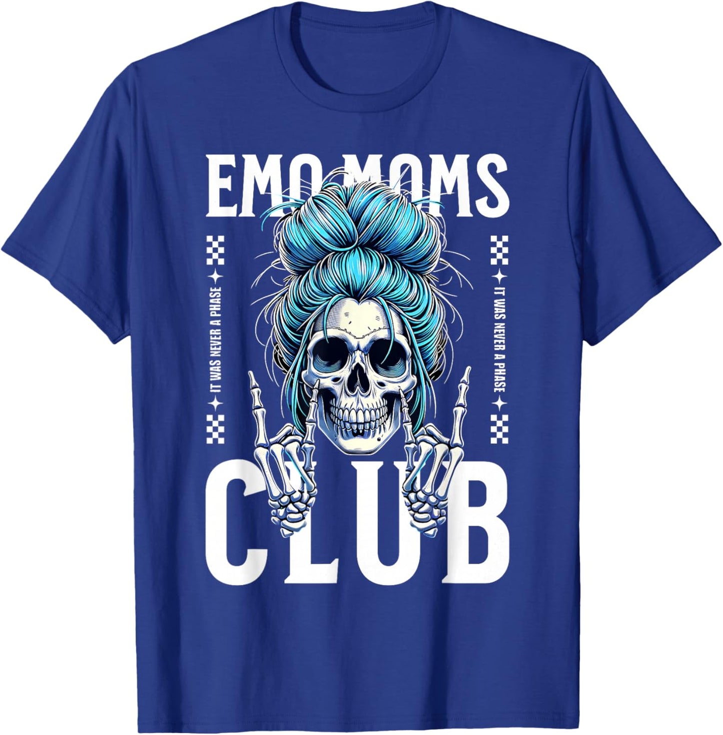 Funny Emo Moms Club Skeleton, Cool Goth Punk Mother's Day T-Shirt - T-Shirt | Royal