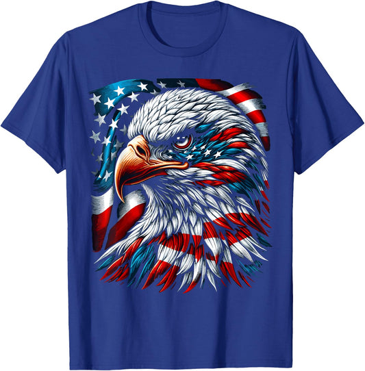 Bald Eagle 4th Of July American Flag USA T-Shirt - T-Shirt | Royal