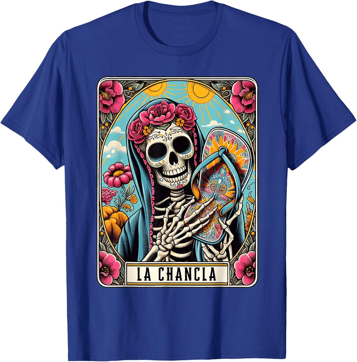 La Chancla Flip Flop Card Funny Mexican Mom Tarot Card T-Shirt - T-Shirt | Royal