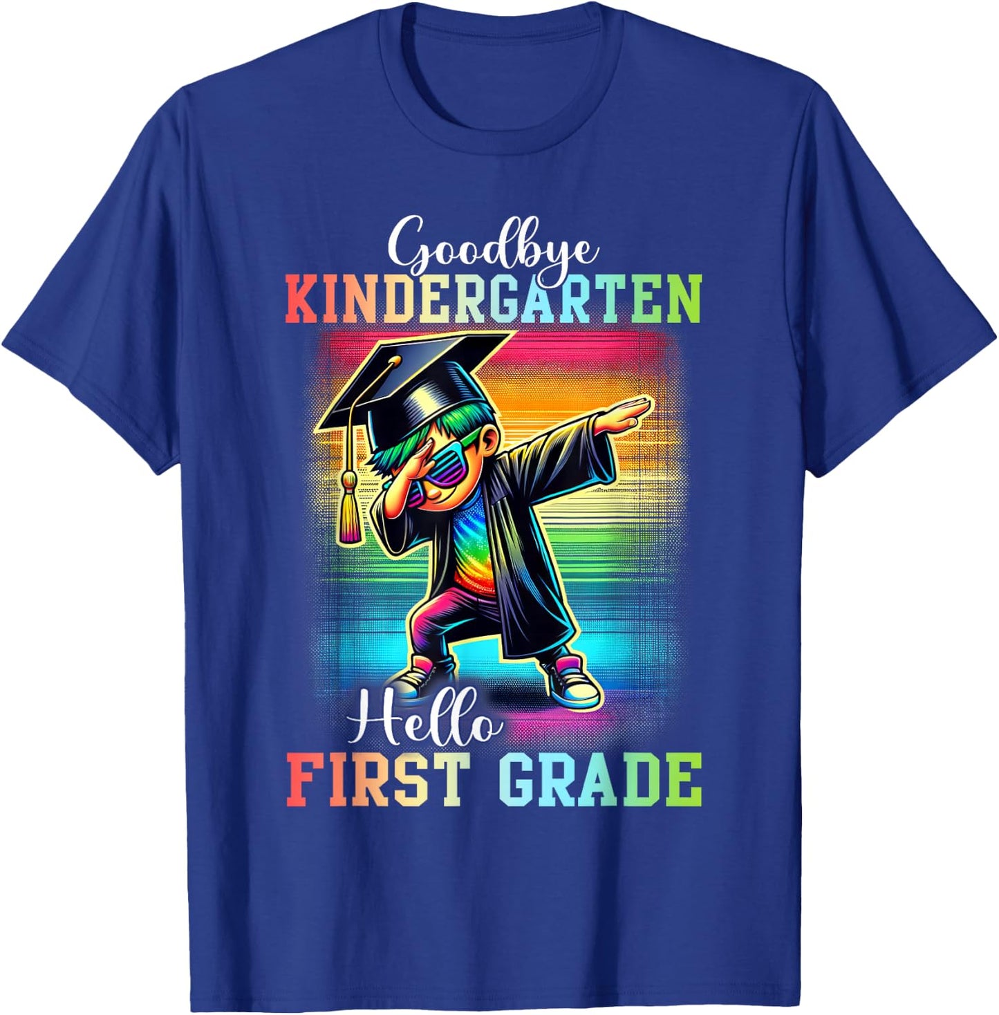 Goodbye Kindergarten Hello 1st Grade Last Day Dabbing Boy T-Shirt - T-Shirt | Royal