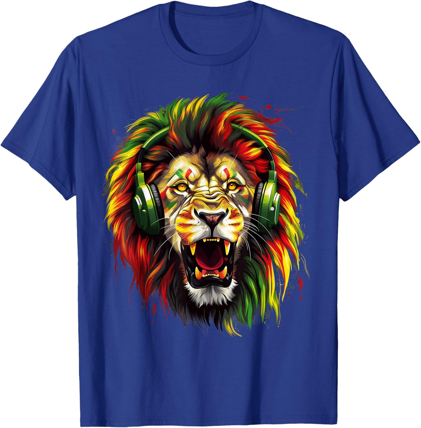 Rasta Reggae Lion Rastafari Reggae Music Jamaica Rasta Pride T-Shirt - T-Shirt | Royal