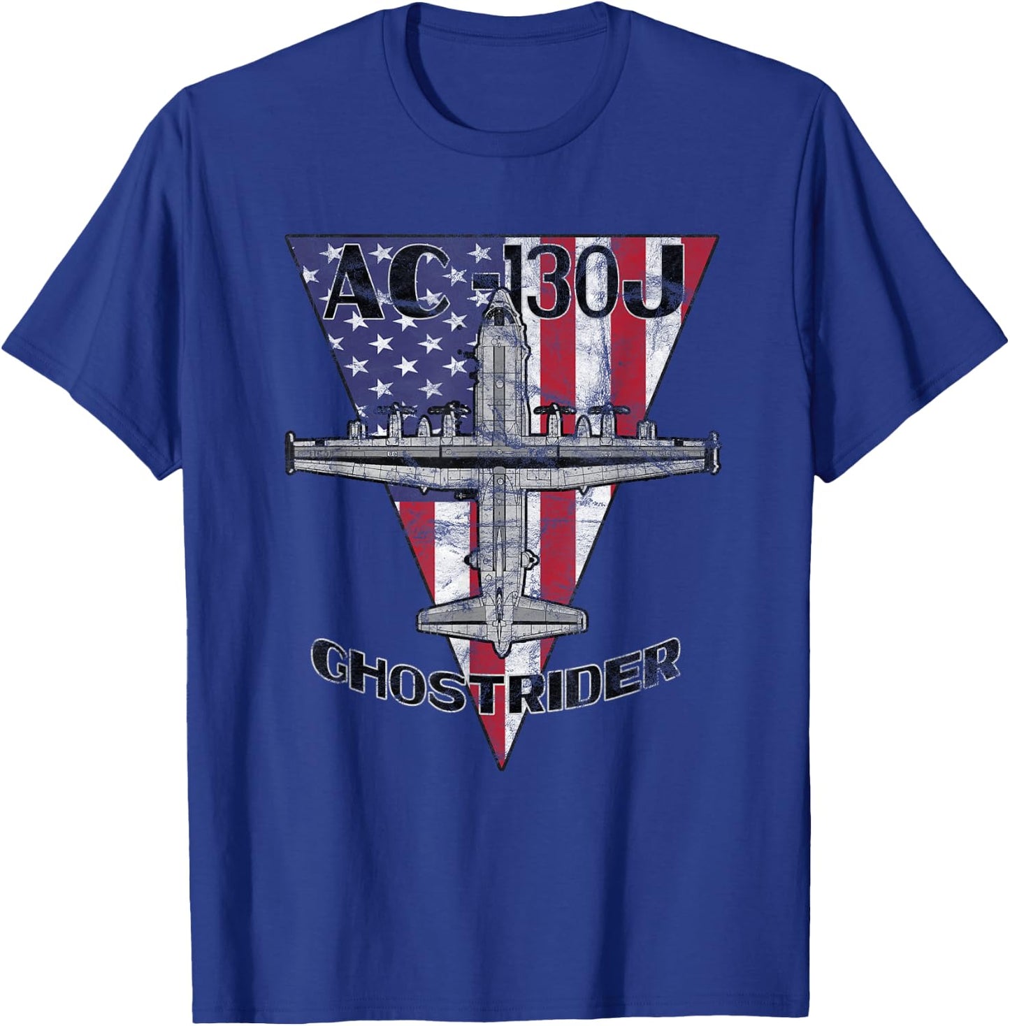 AC-130 J Ghostrider Military Airplane Patriotic Vintage T-Shirt - T-Shirt | Royal