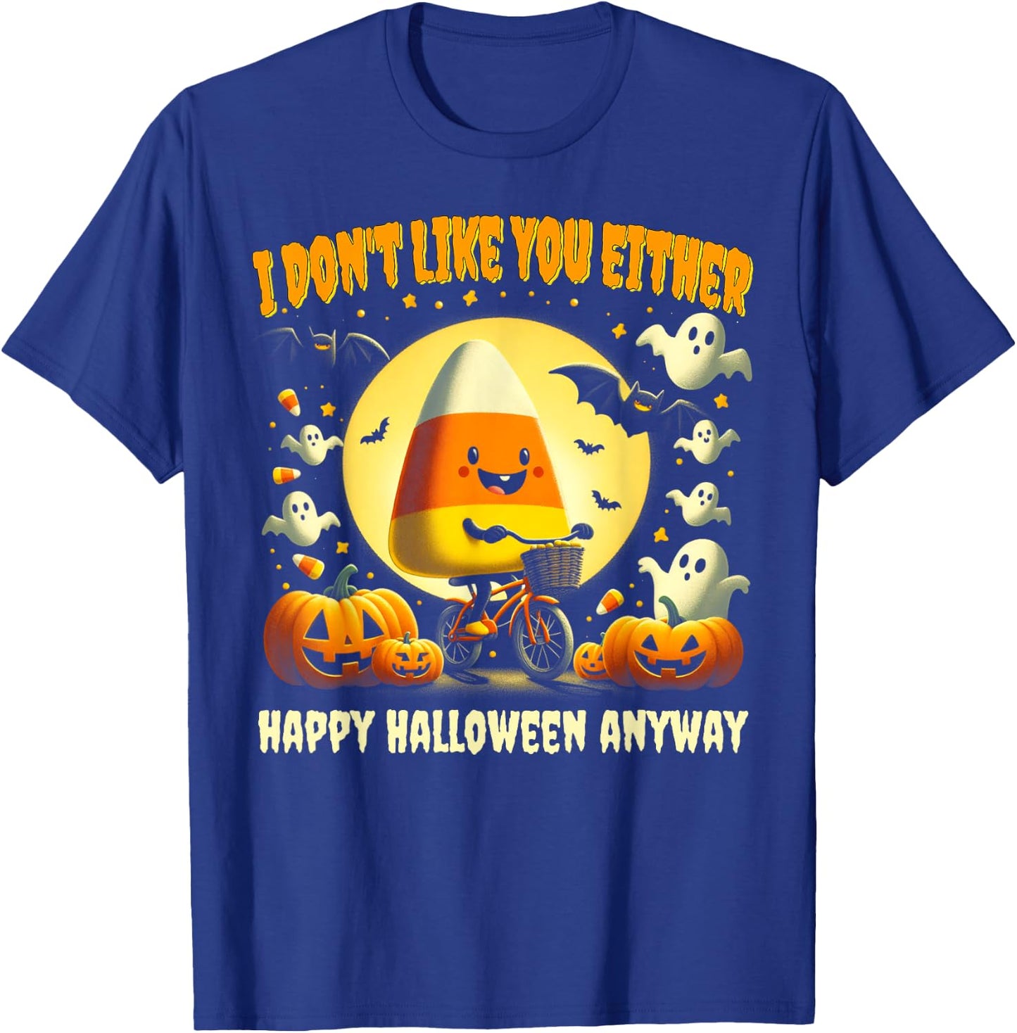 Halloween Costume Team Candy Corn I Don't Like You Either T-Shirt - T-Shirt | Royal