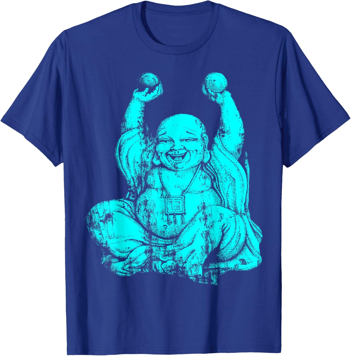 Powder Blue Laughing Buddha Yoga T-Shirt - T-Shirt | Royal