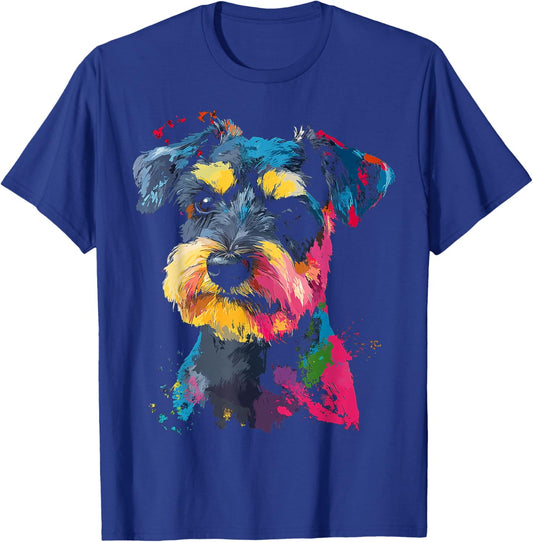 Schnauzer Dog Motif Pet Art Schnauzer T-Shirt - T-Shirt | Royal