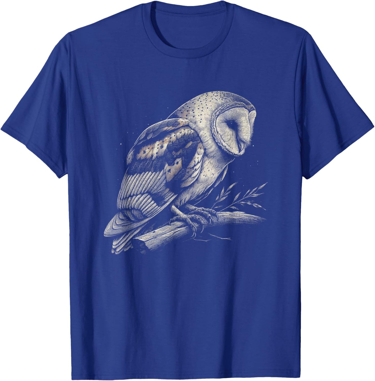 Vintage Barn Owl Graphic Design and Men T-Shirt - T-Shirt | Royal