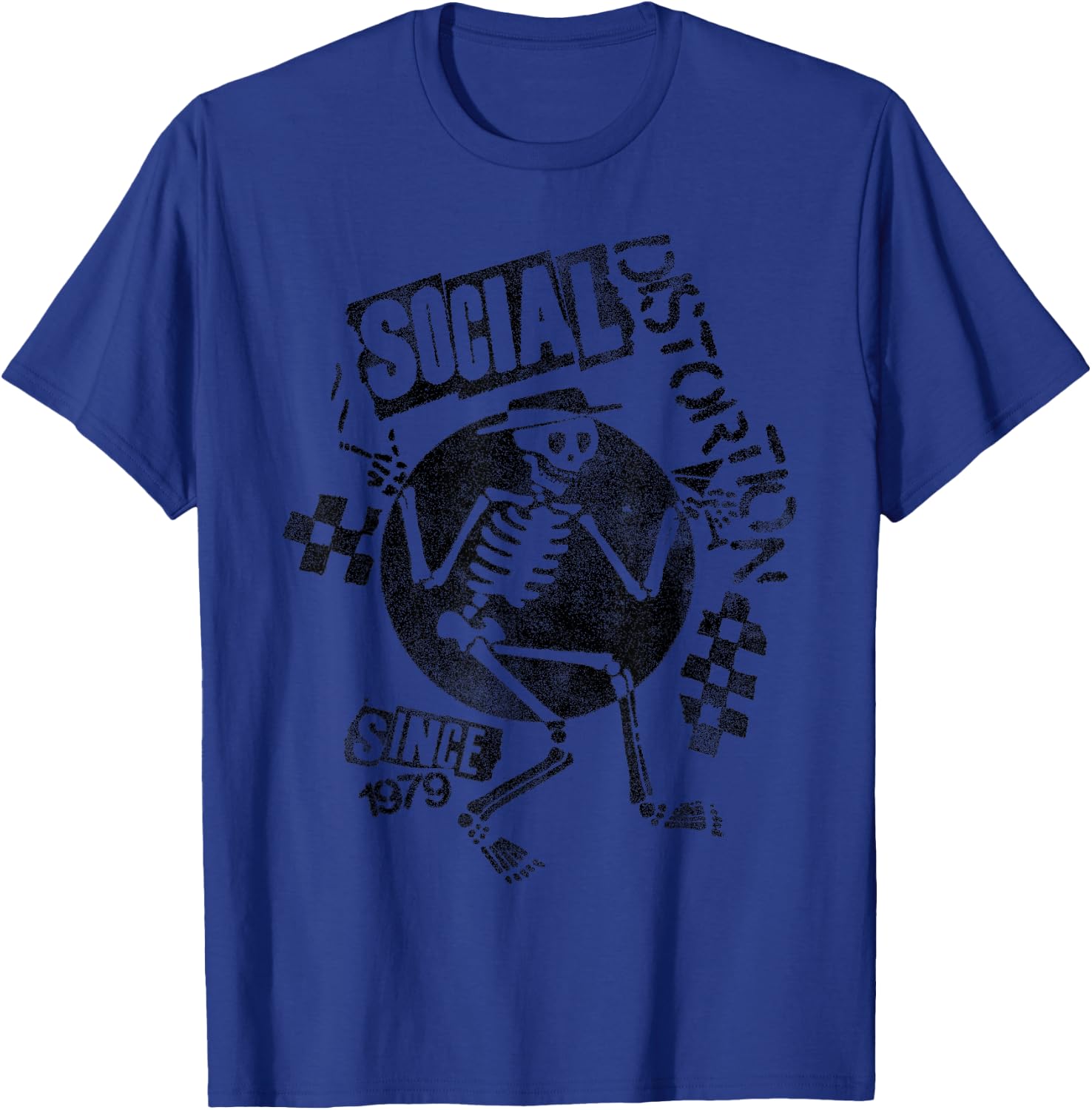 Official Social Distortion Black Spray Skelly T-Shirt - T-Shirt | Royal