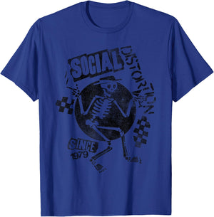 Official Social Distortion Black Spray Skelly T-Shirt - T-Shirt | Royal