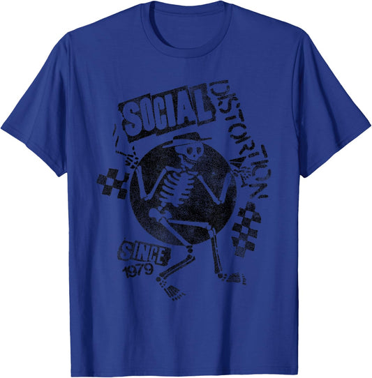 Official Social Distortion Black Spray Skelly T-Shirt - T-Shirt | Royal