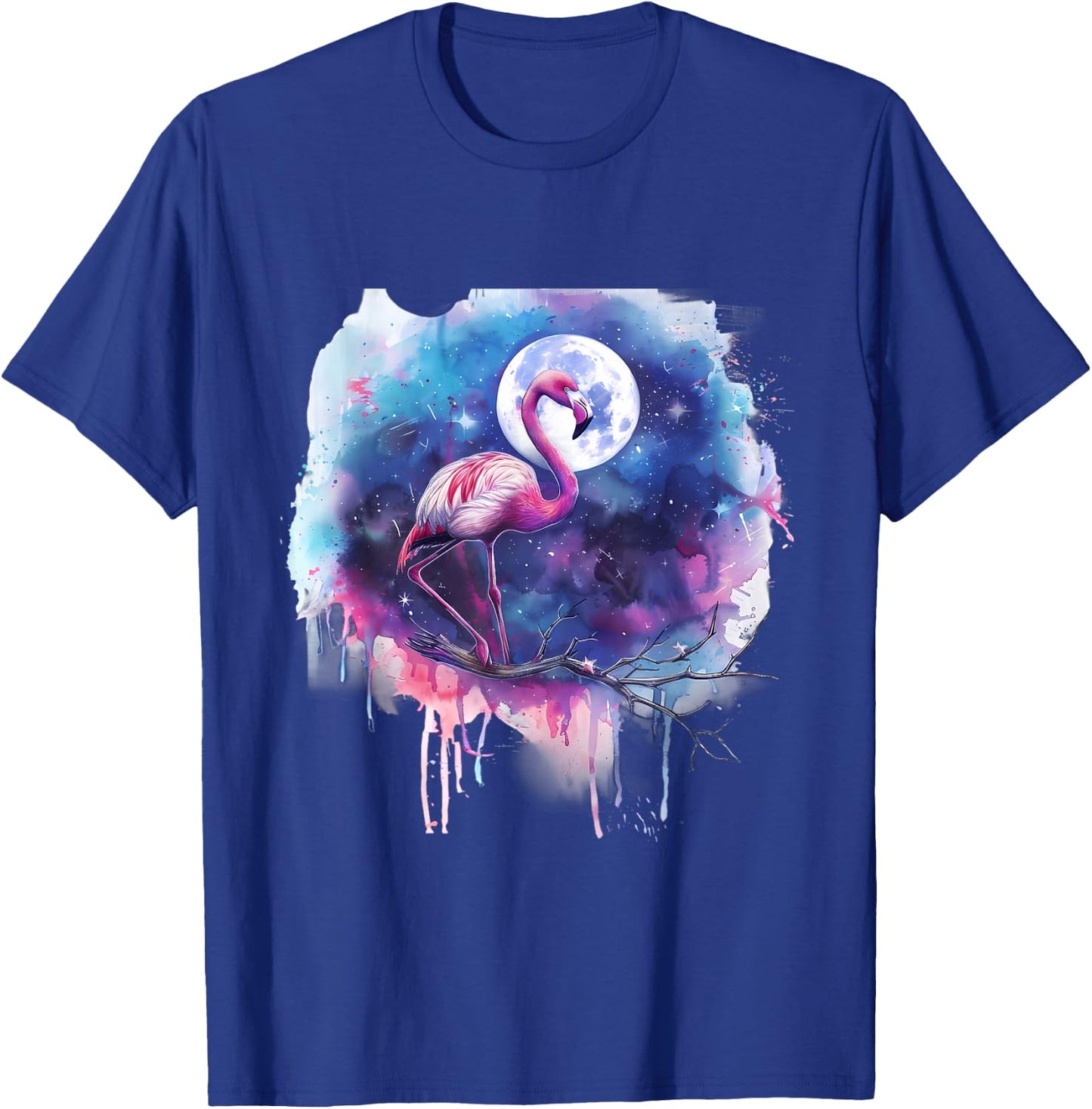 Pink Flamingo Bird Moon Wildlife Flamingo Lover Artwork T-Shirt - T-Shirt | Royal