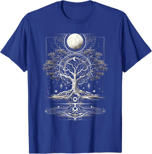 Yggdrasil Tree of Life with Moon Phases T-Shirt - T-Shirt | Royal