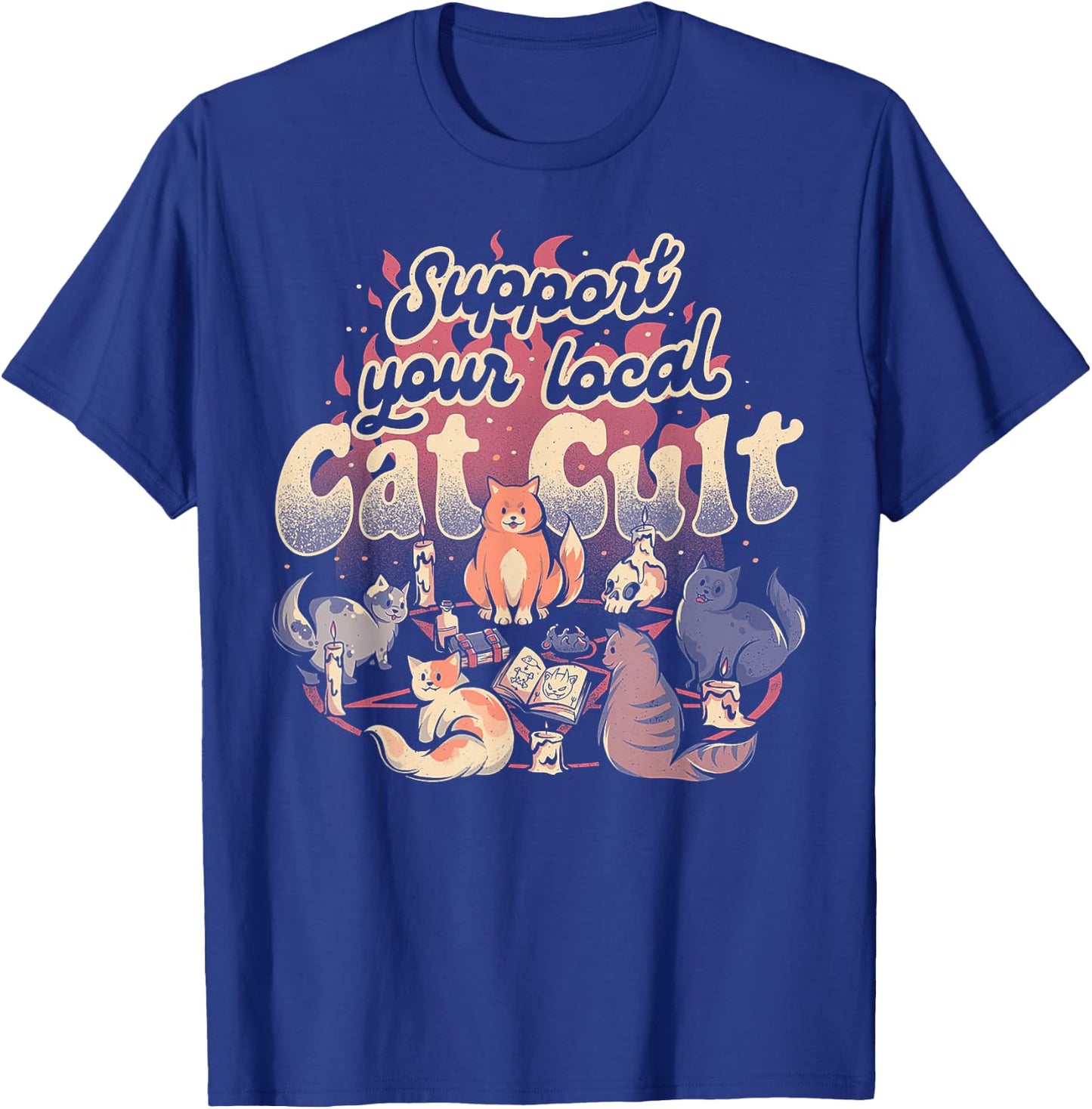 Support Your Local Cat Cult T-Shirt - T-Shirt | Royal