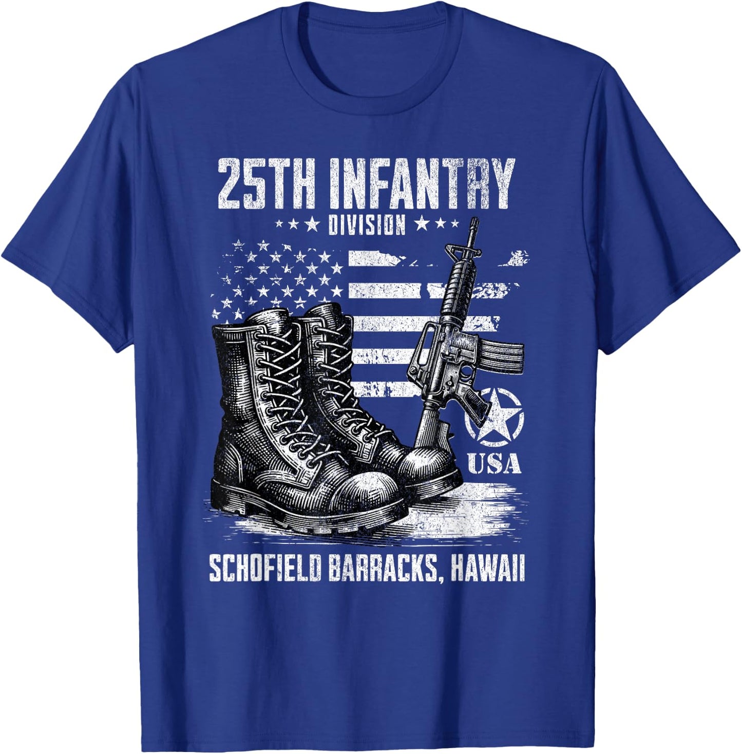 25th Infantry Division Schofield Barracks Hawaii Veteran T-Shirt - T-Shirt | Royal