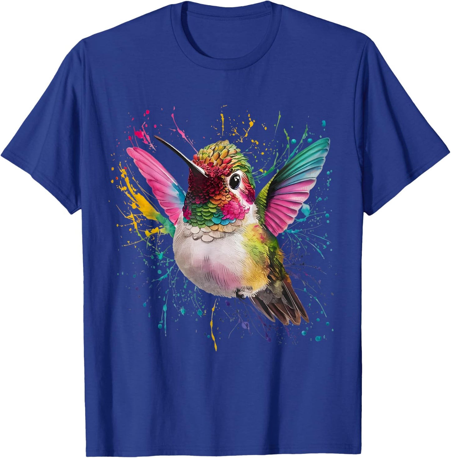 Hummingbird Men Woman Colorful Watercolor Hummingbird T-Shirt - T-Shirt | Royal