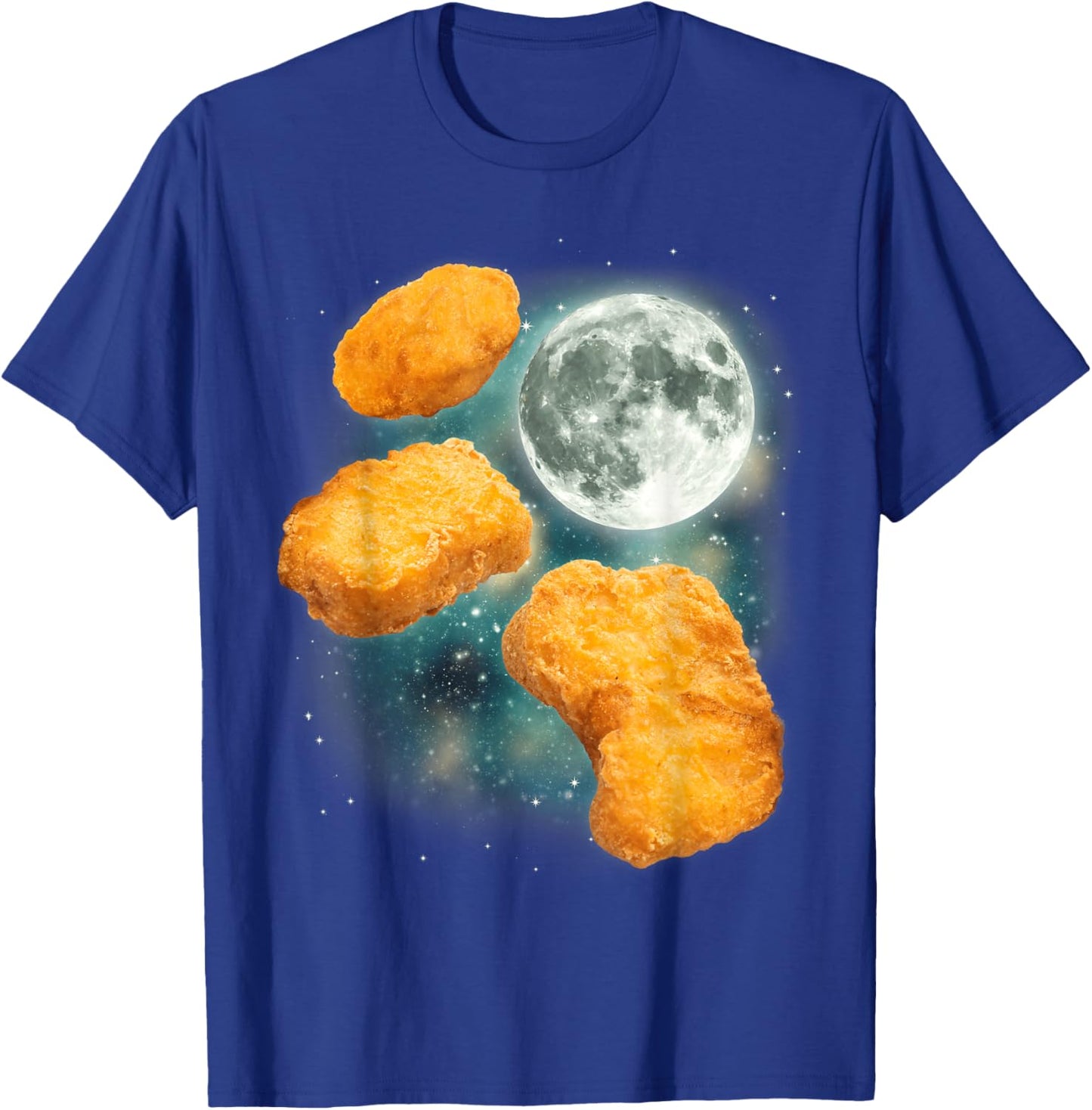 Three Chicken Nuggets Howl at the Moon Funny Parody Tendies T-Shirt - T-Shirt | Royal