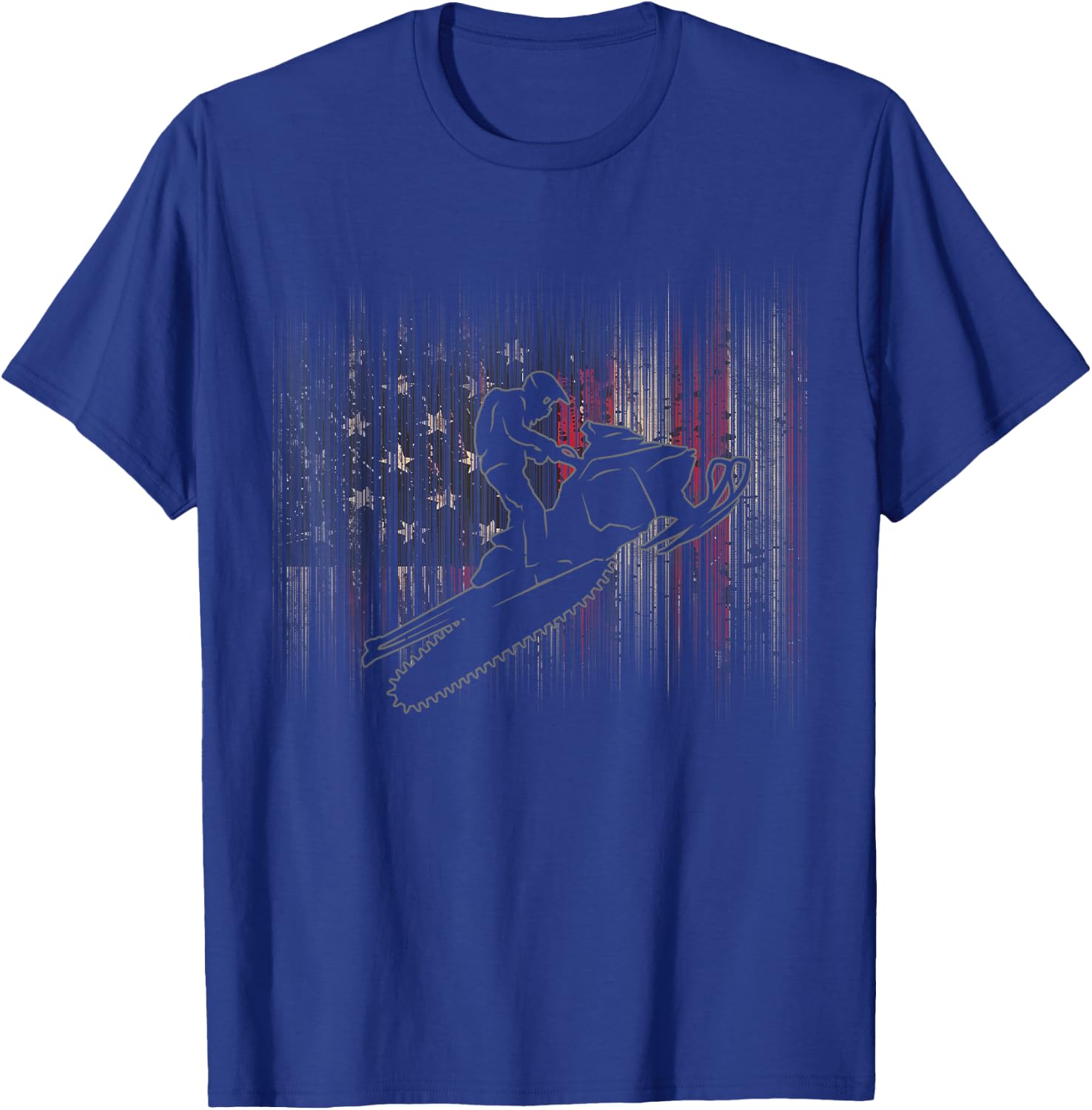 American Flag Snowmobile Apparel - Snowmobile T-Shirt - T-Shirt | Royal