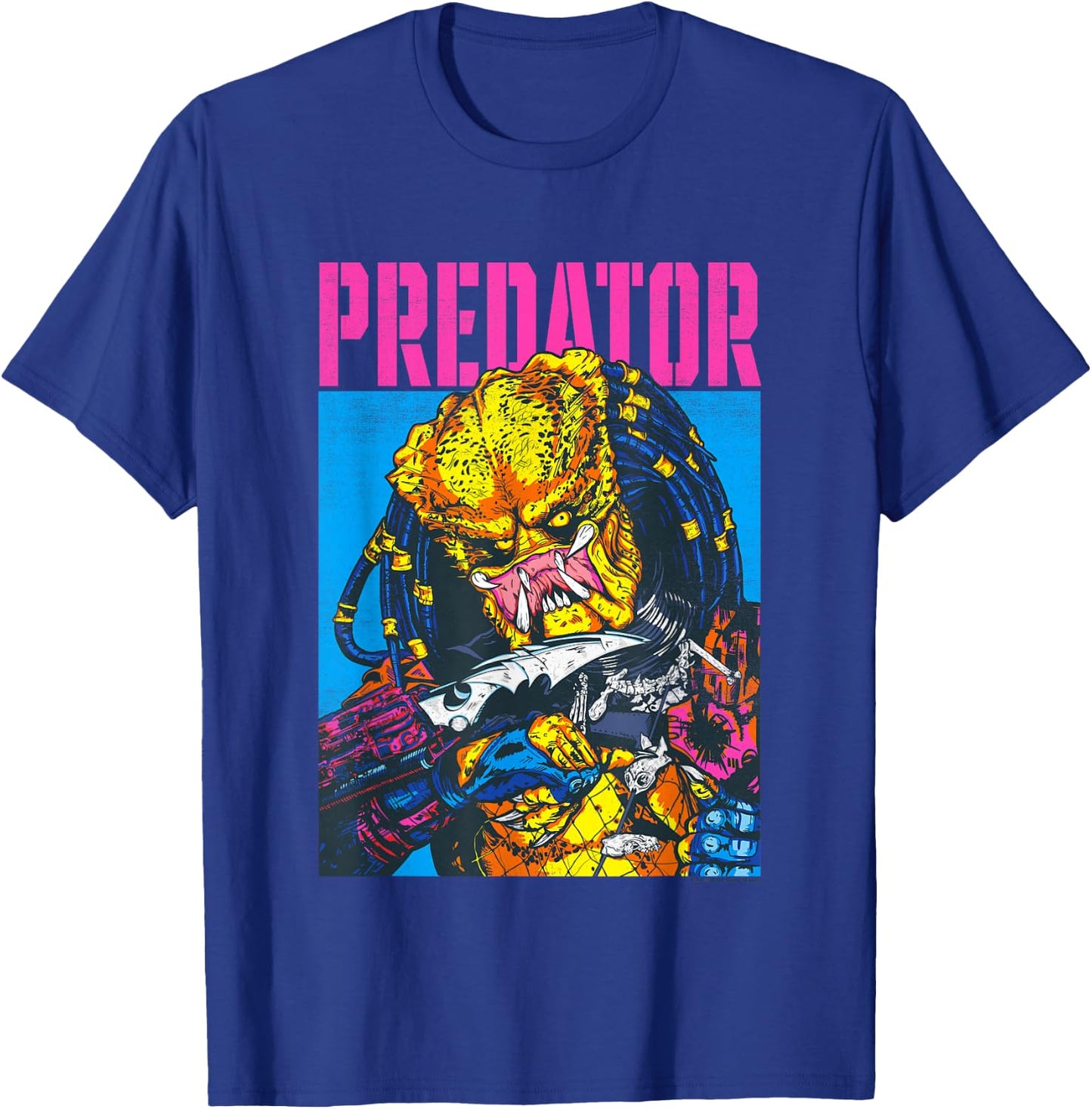 Aliens Iconic Epic Predator Retro Comic Big Chest Portrait T-Shirt - T-Shirt | Royal
