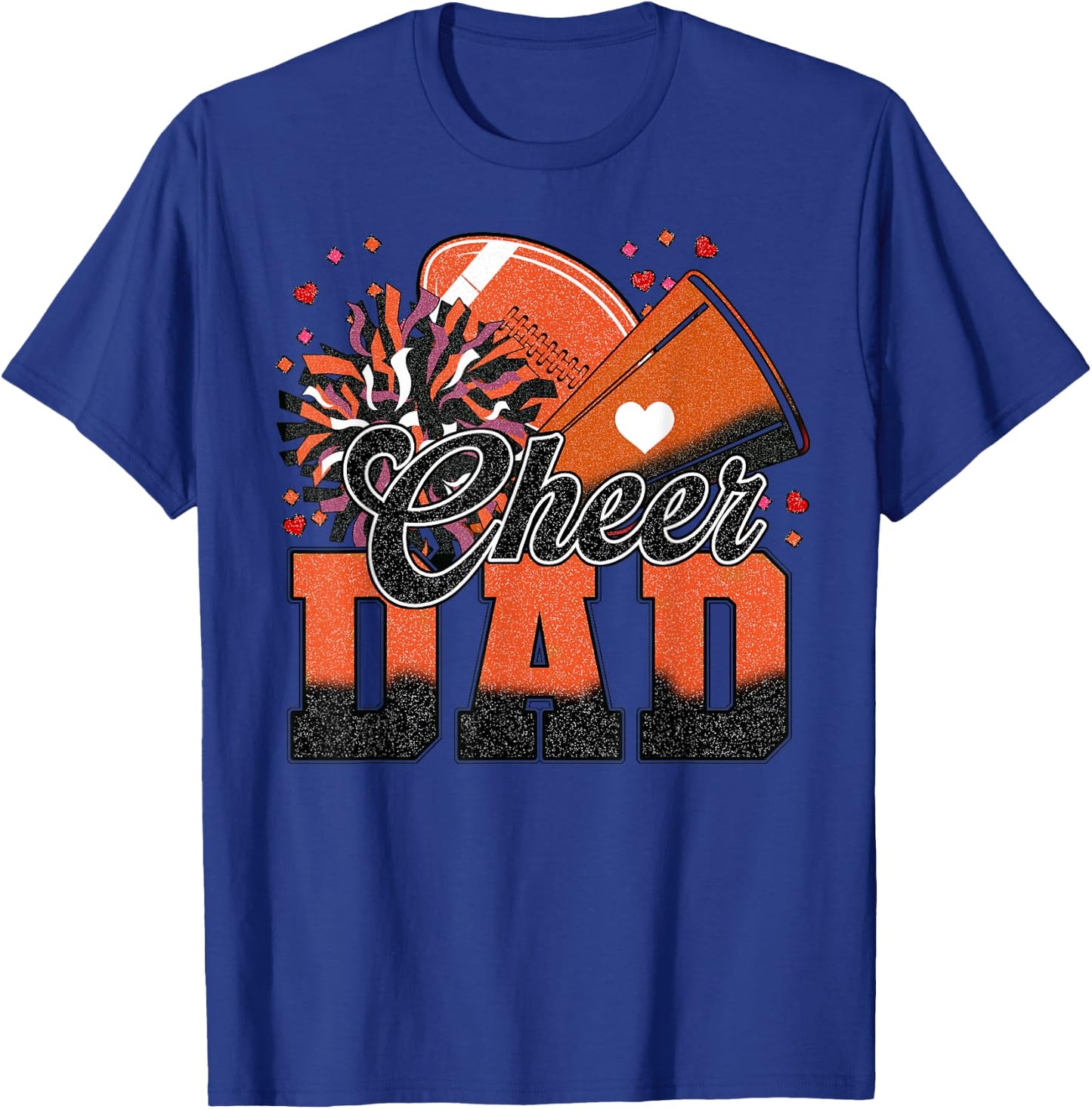 Orange Football Cheer Dad Men Vintage Cheerleader T-Shirt - T-Shirt | Royal