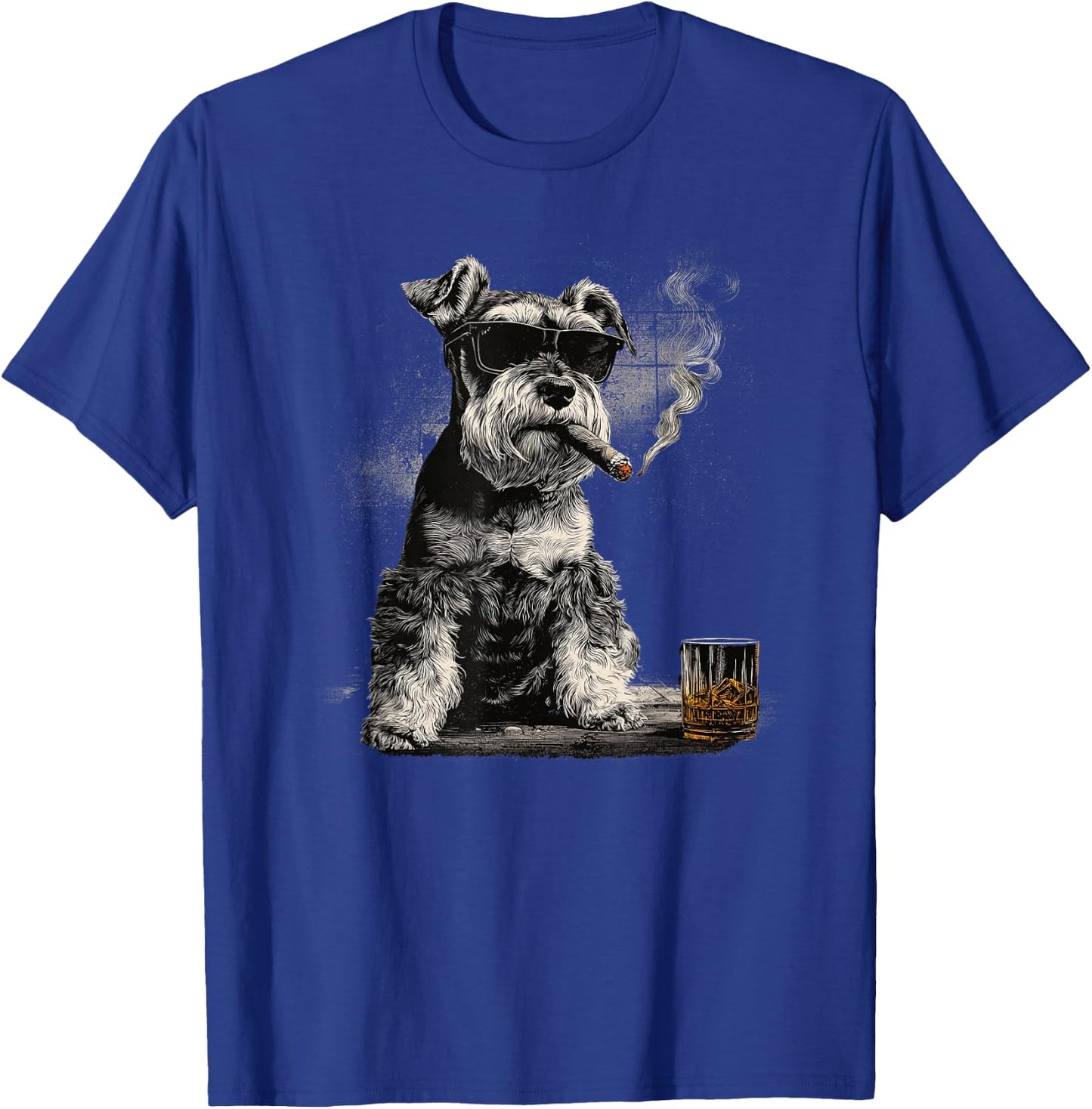 Schnauzer Dad Dog Sunglasses Father's Day Family T-Shirt - T-Shirt | Royal