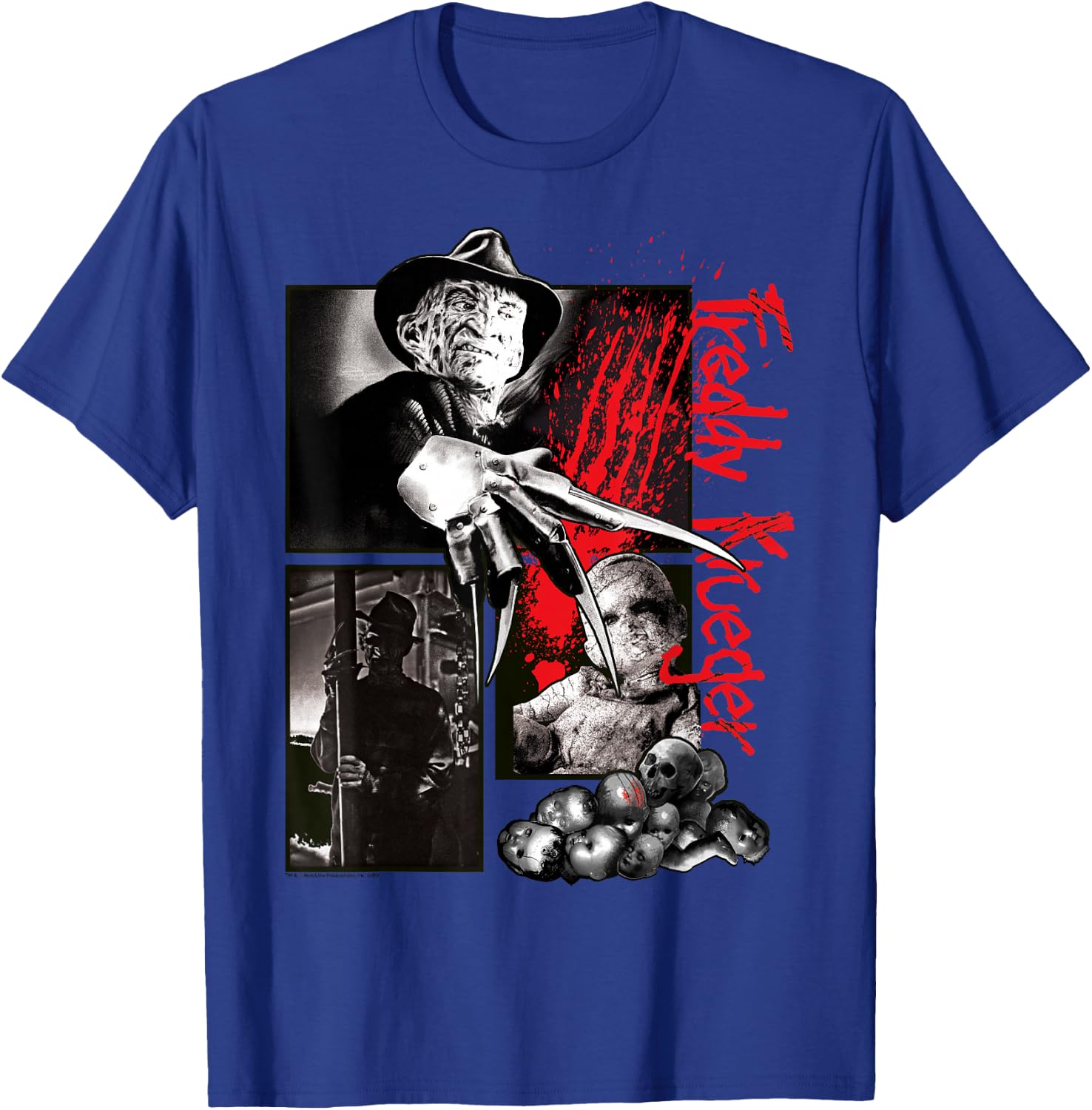 A Nightmare On Elm Street Freddy Krueger Panels T-Shirt - T-Shirt | Royal