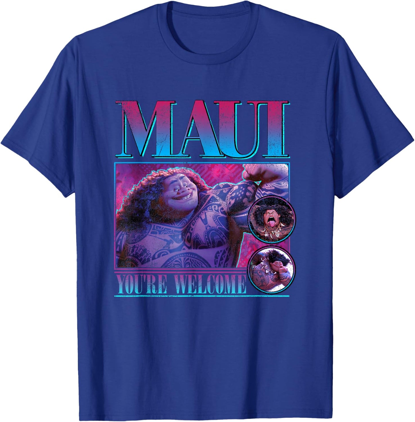 Disney Moana Maui You're Welcome Vintage Portrait Frame T-Shirt - T-Shirt | Royal