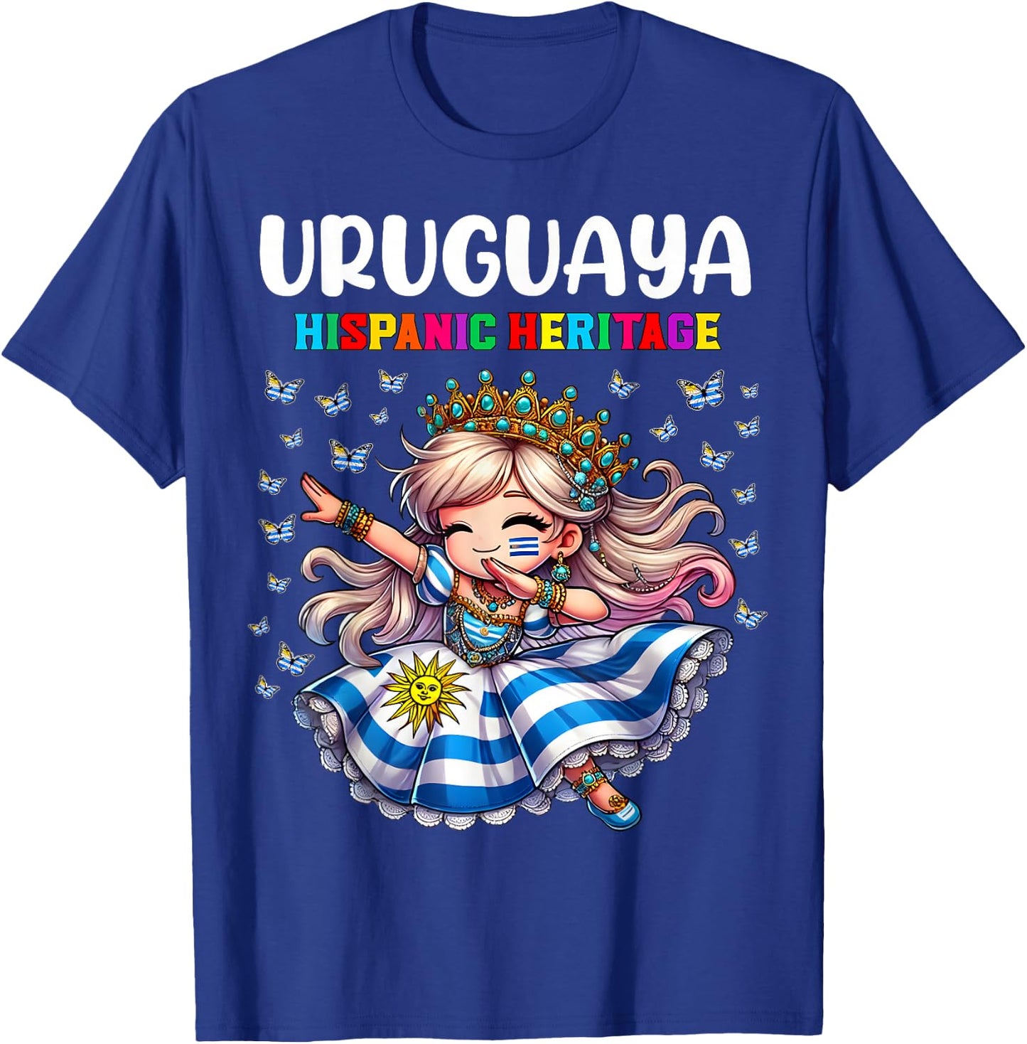 Uruguay Hispanic Heritage Month Celebration girls kids T-Shirt - T-Shirt | Royal