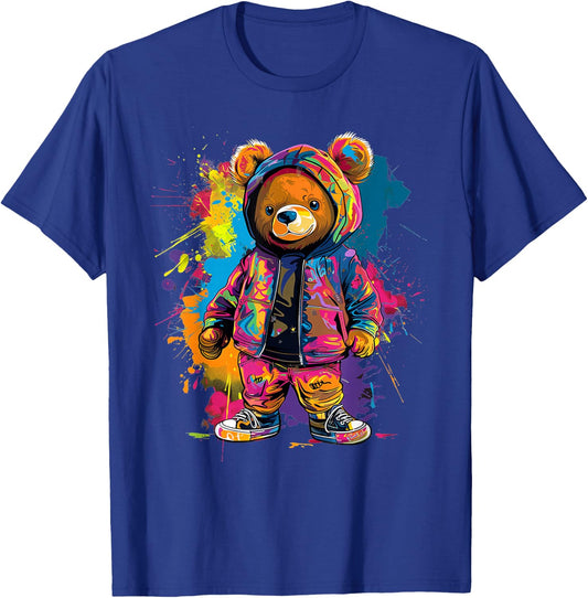 Colorful Teddy Bear Men Women Kids T-Shirt - T-Shirt | Royal
